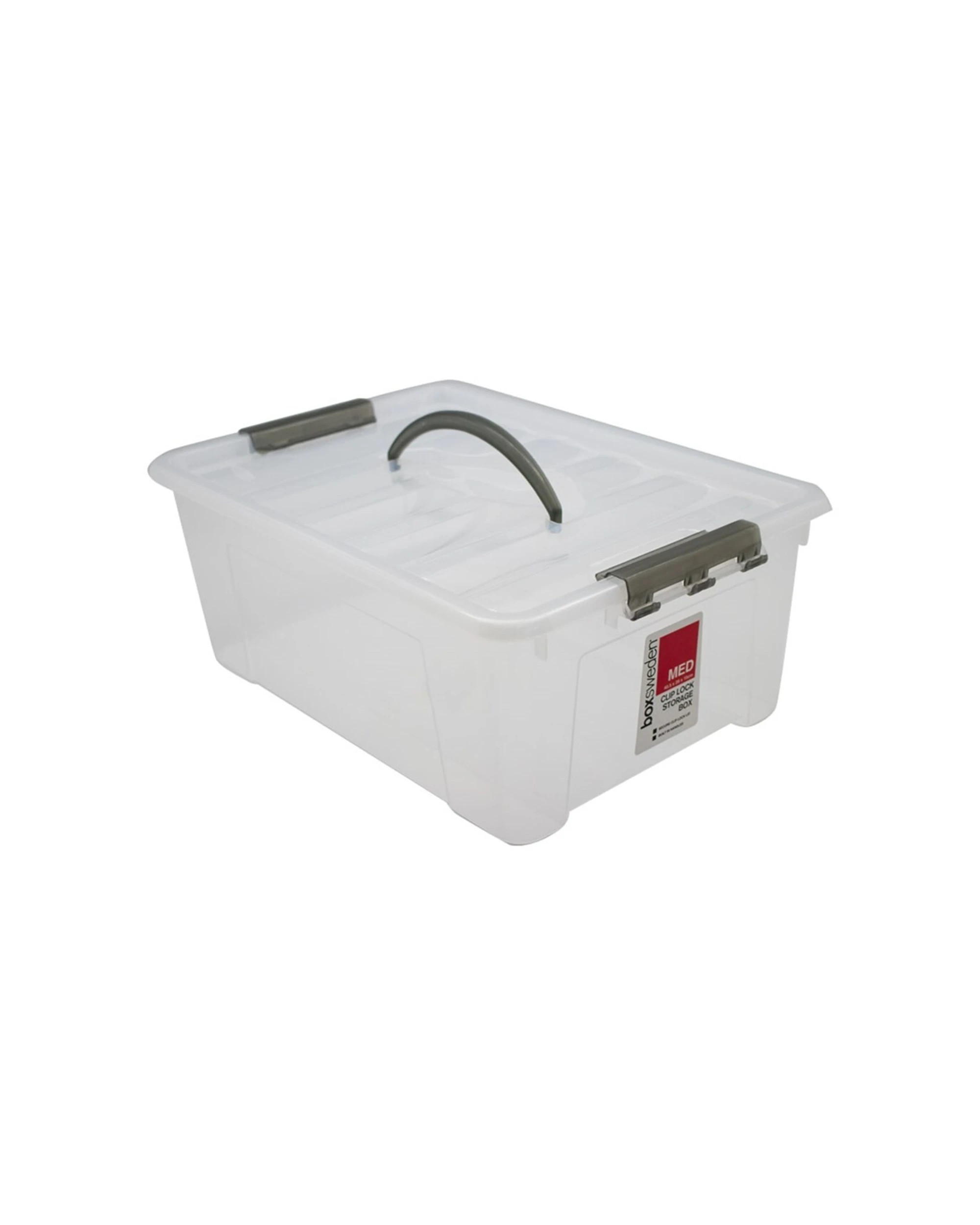 1 Boxsweden 12l 40.5cm Carry Storage Box With Handle Clip Lock Transparent Container - Durable Organiser
 - Clear, 1 of 3
