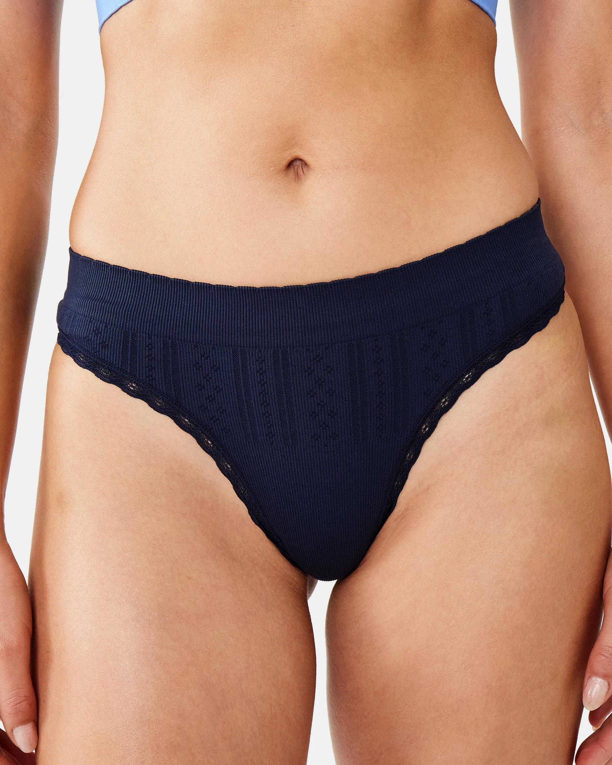 6 3 Pack Seamfree Rib G-String Briefs Cottage, 6 of 10
