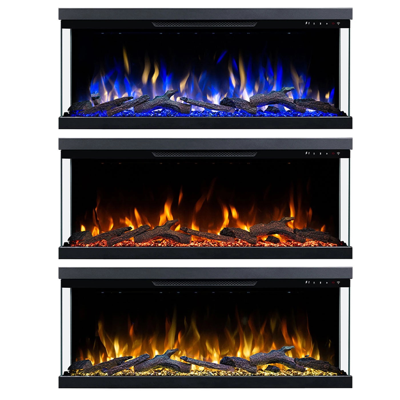 2 Moda Living Aspen 50 inch 3-Sided Electric Fireplace - Black, 2 of 7