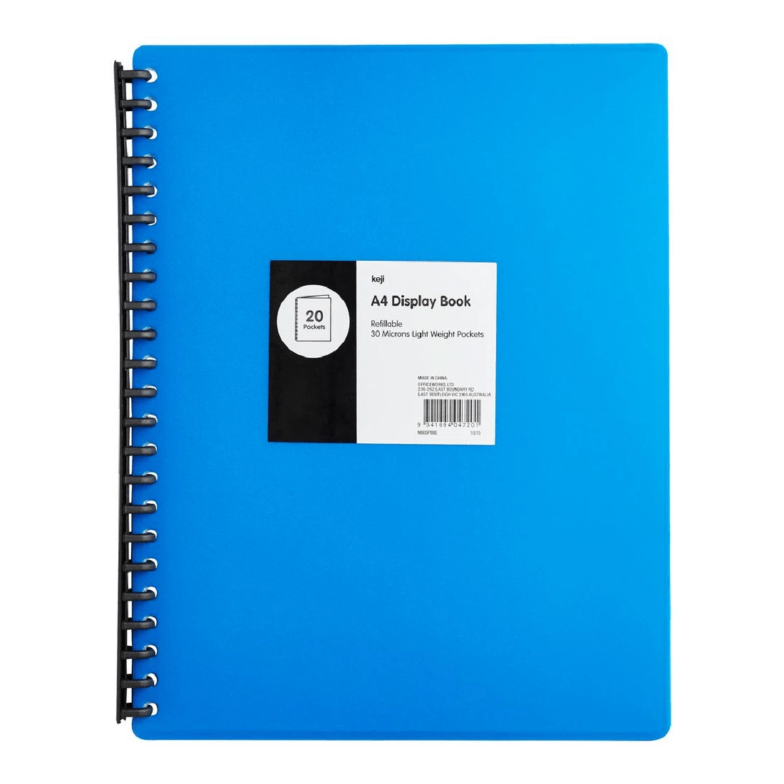 1 Keji Display Book A4 20 Pocket Refillable Light Weight Blue, 1 of 5