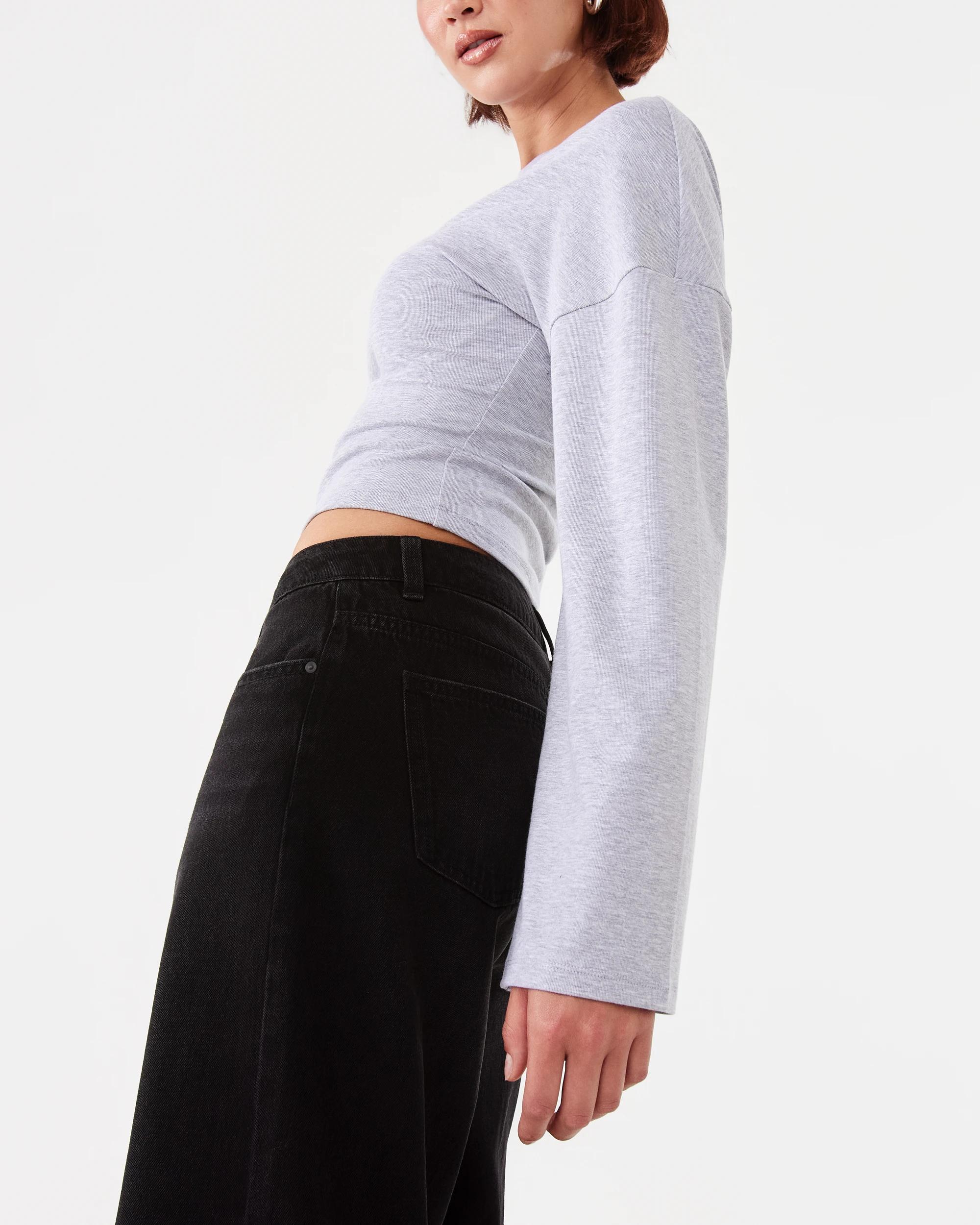 7 Long Sleeve Fitted Top Grey Marle, 7 of 7