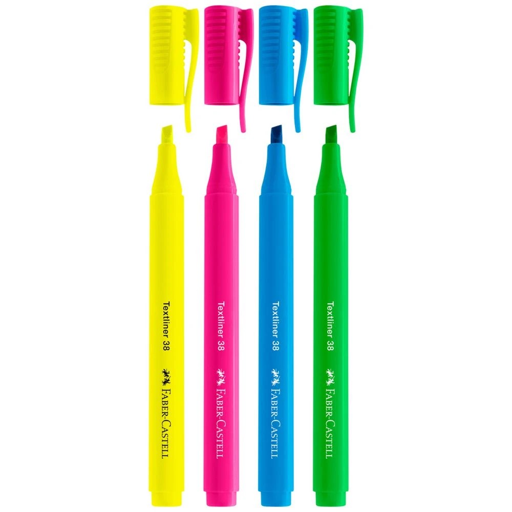 6 Faber-Castell Textliner 38 Highlighters Fluro Assorted 4 Pack, 6 of 7