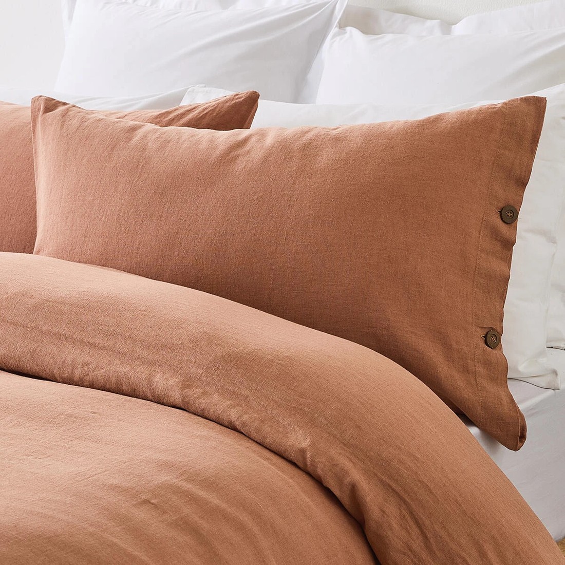 2 Kayden Linen Cotton Quilt Cover Set - King Bed, Tan, 2 of 7