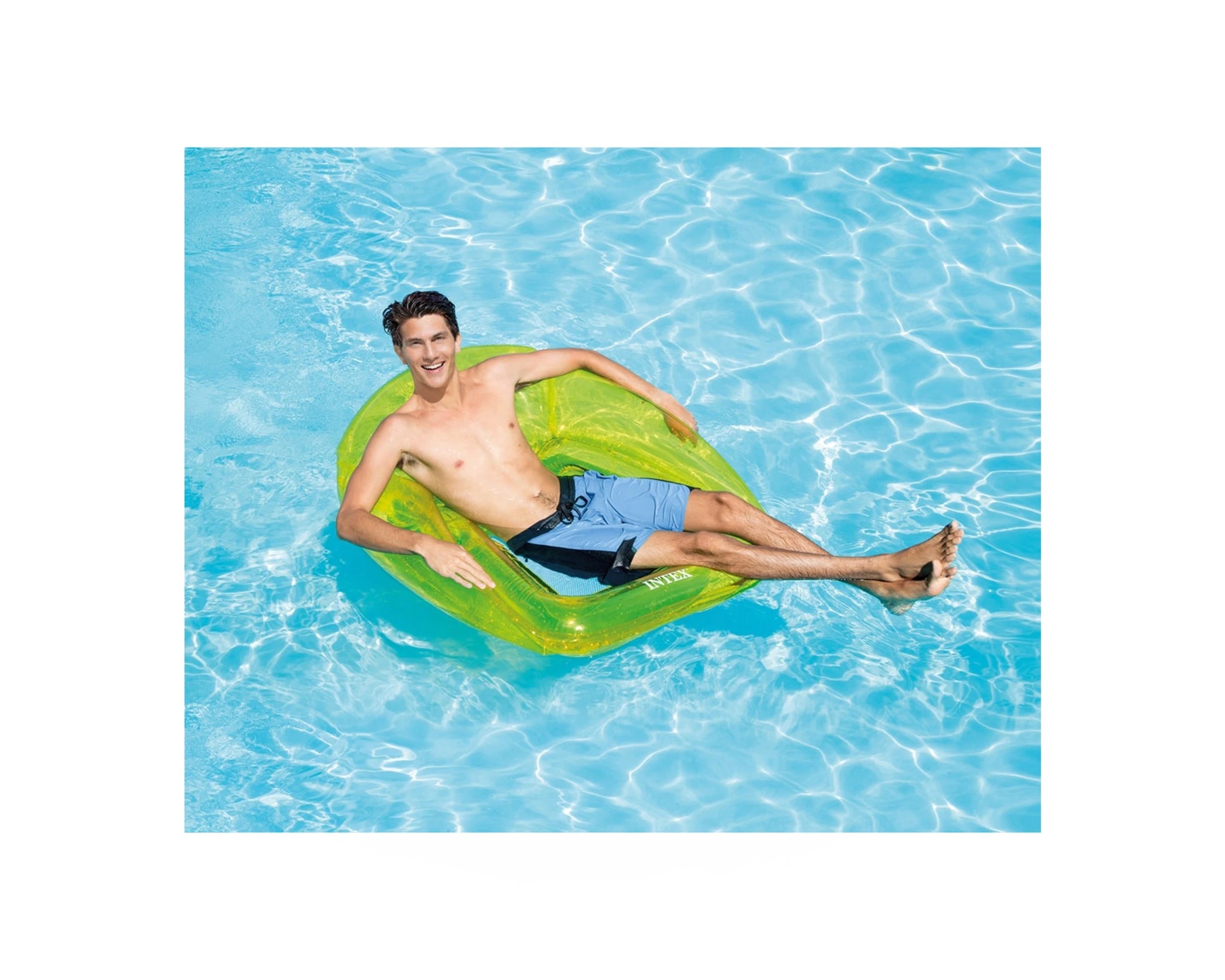 6 INTEX Inflatable Pool Lounge Single Seat Mesh Pool Float 104x102cm - Assorted, 6 of 7