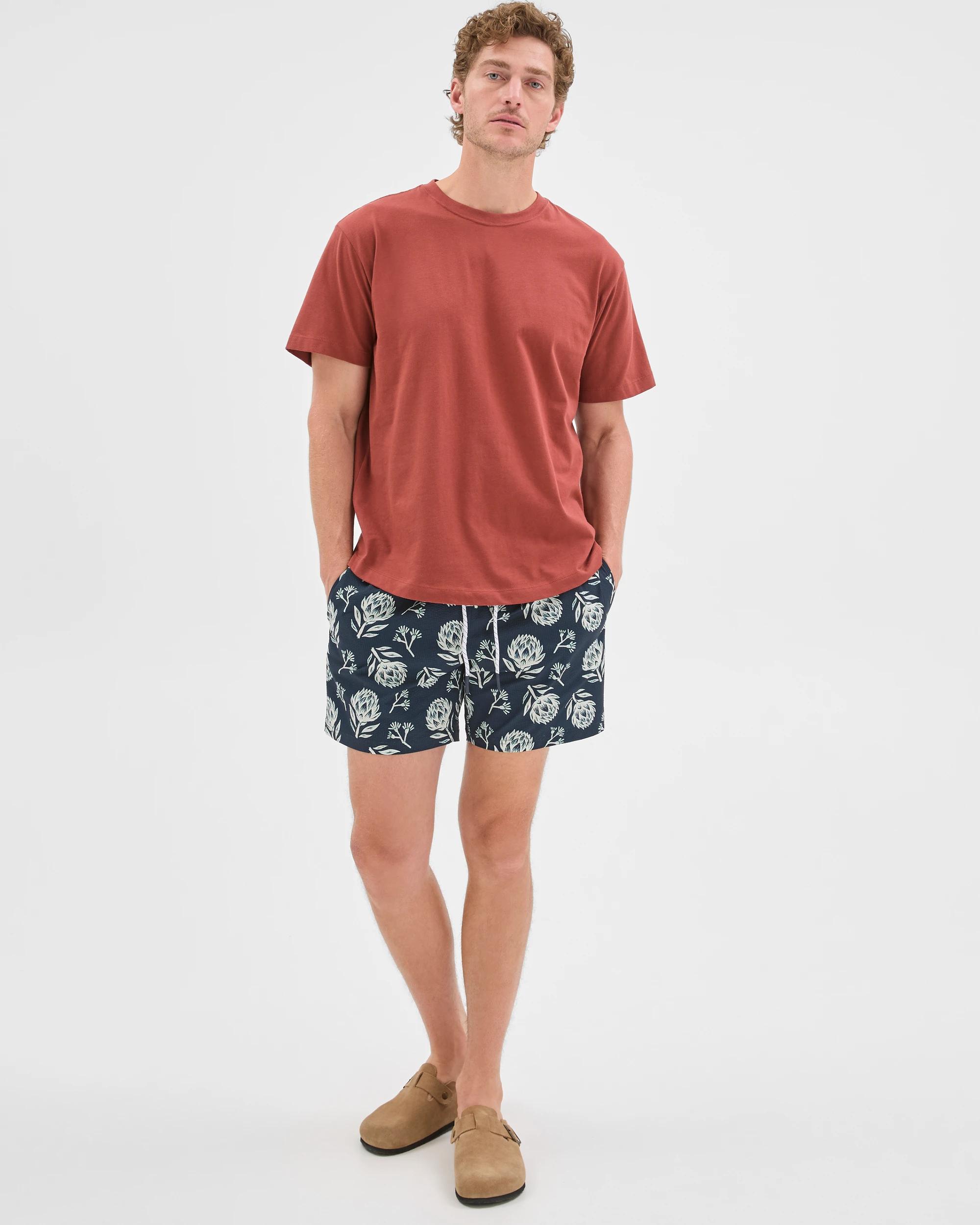 1 Target Man Volley Print Seersucker Bondi Swim Boardshorts BLUE AOP, 1 of 6