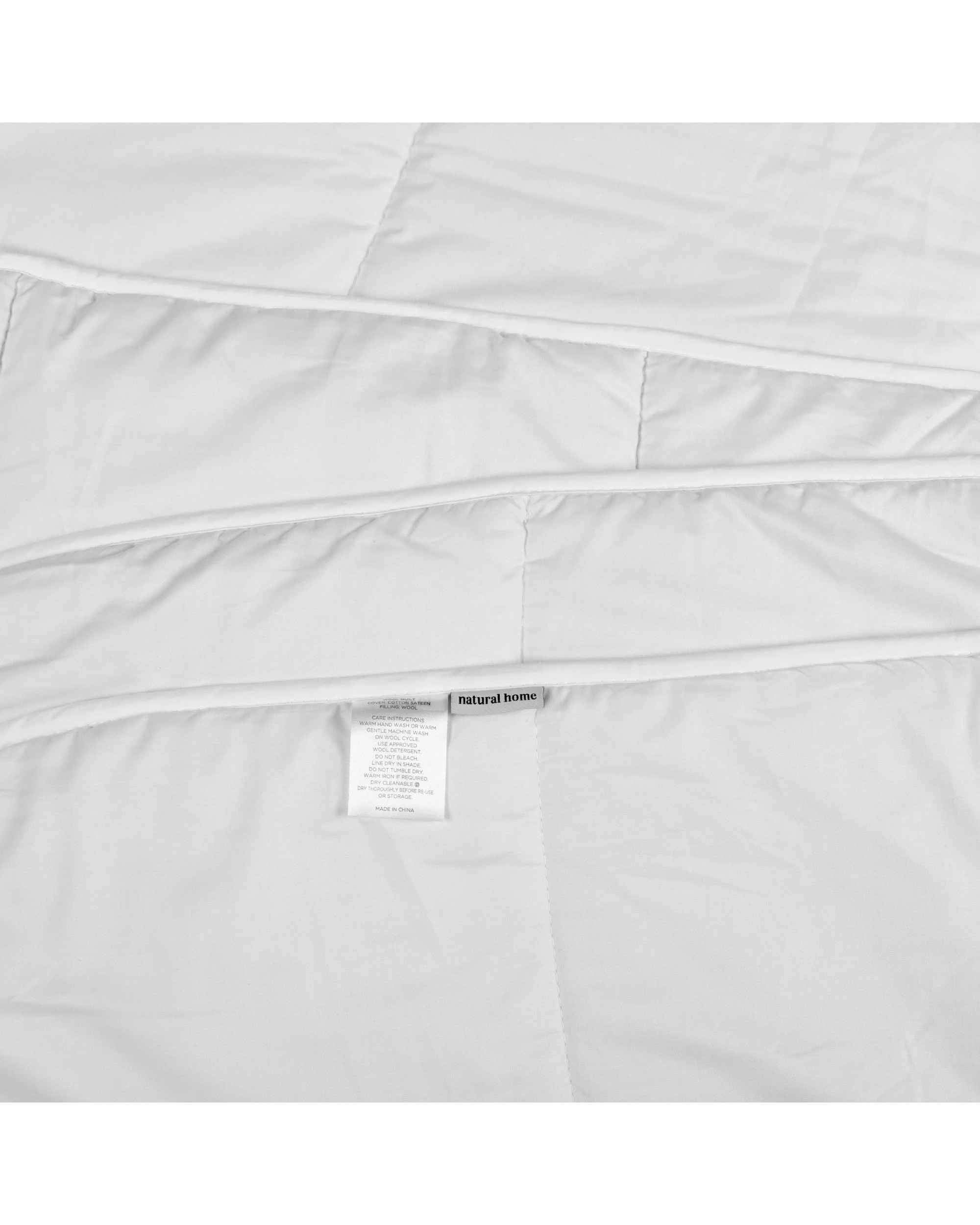 6 Natural Home 300gsm Summer Wool Quilt - Queen Bed - White, 6 of 7