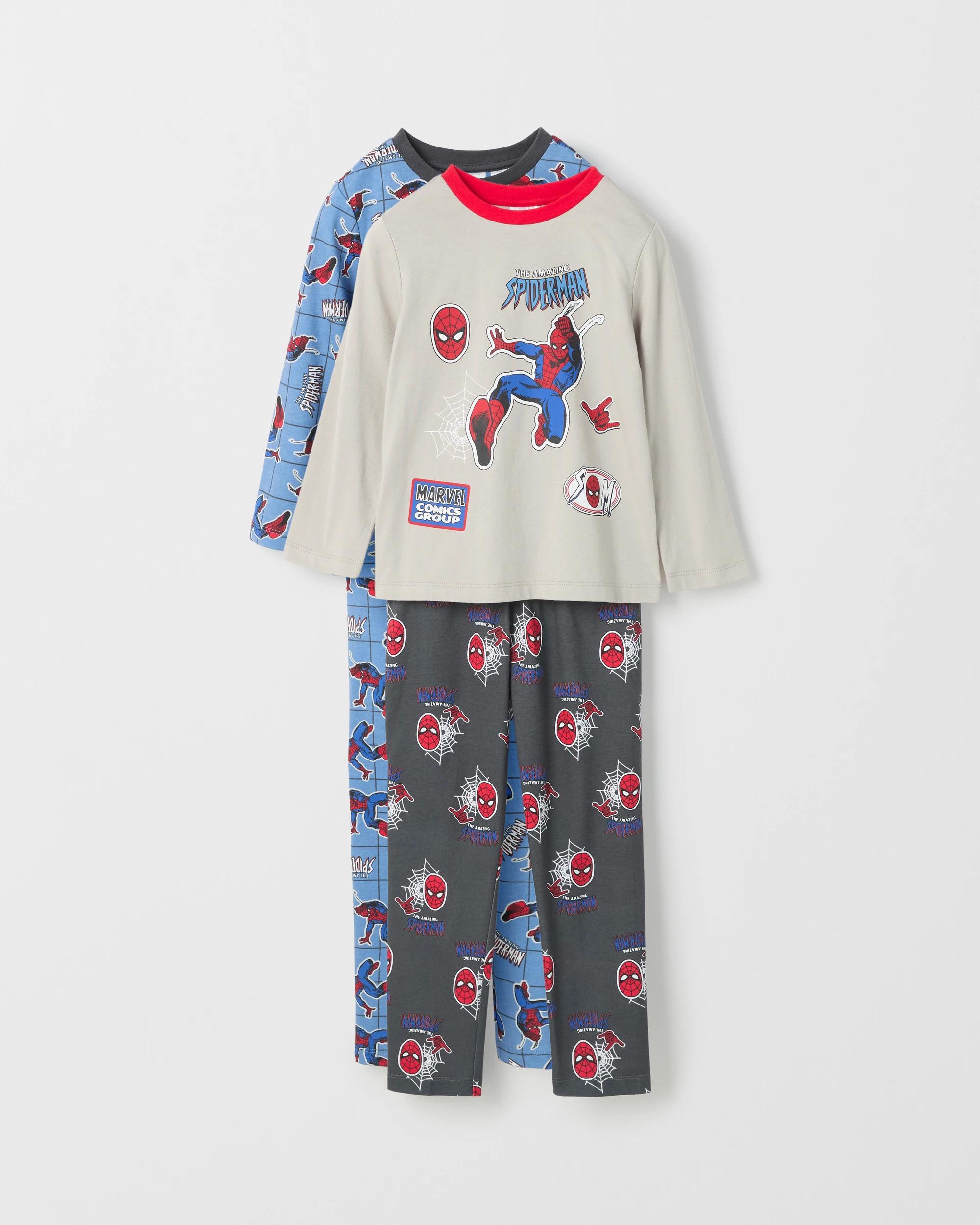 1 Disney Marvel Spider-Man Australian Cotton 2 Pack Younger Boys Pyjama Set SPIDER-MAN, 1 of 6
