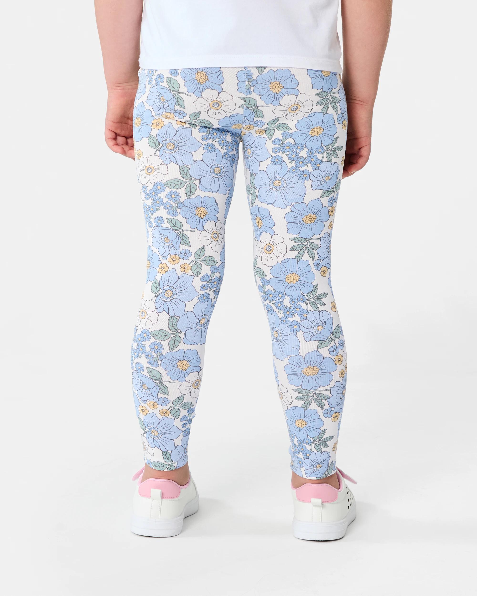 2 Printed Leggings Wht Floral, 2 of 6