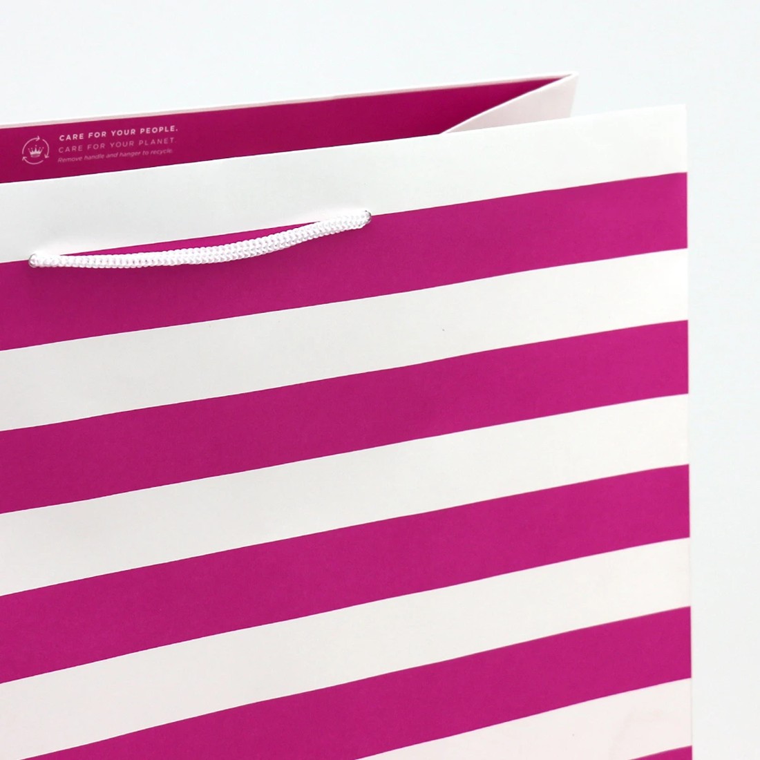 3 Connections from Hallmark Extra-Large Gift Bag - Pink and White Stripes, 3 of 3