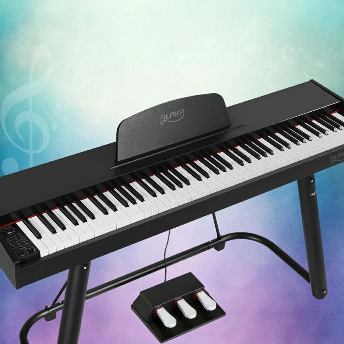 7 Alpha 88 Keys Electronic Piano Keyboard Digital Electric w/ Stand Semi-Weighted - Black, 7 of 7