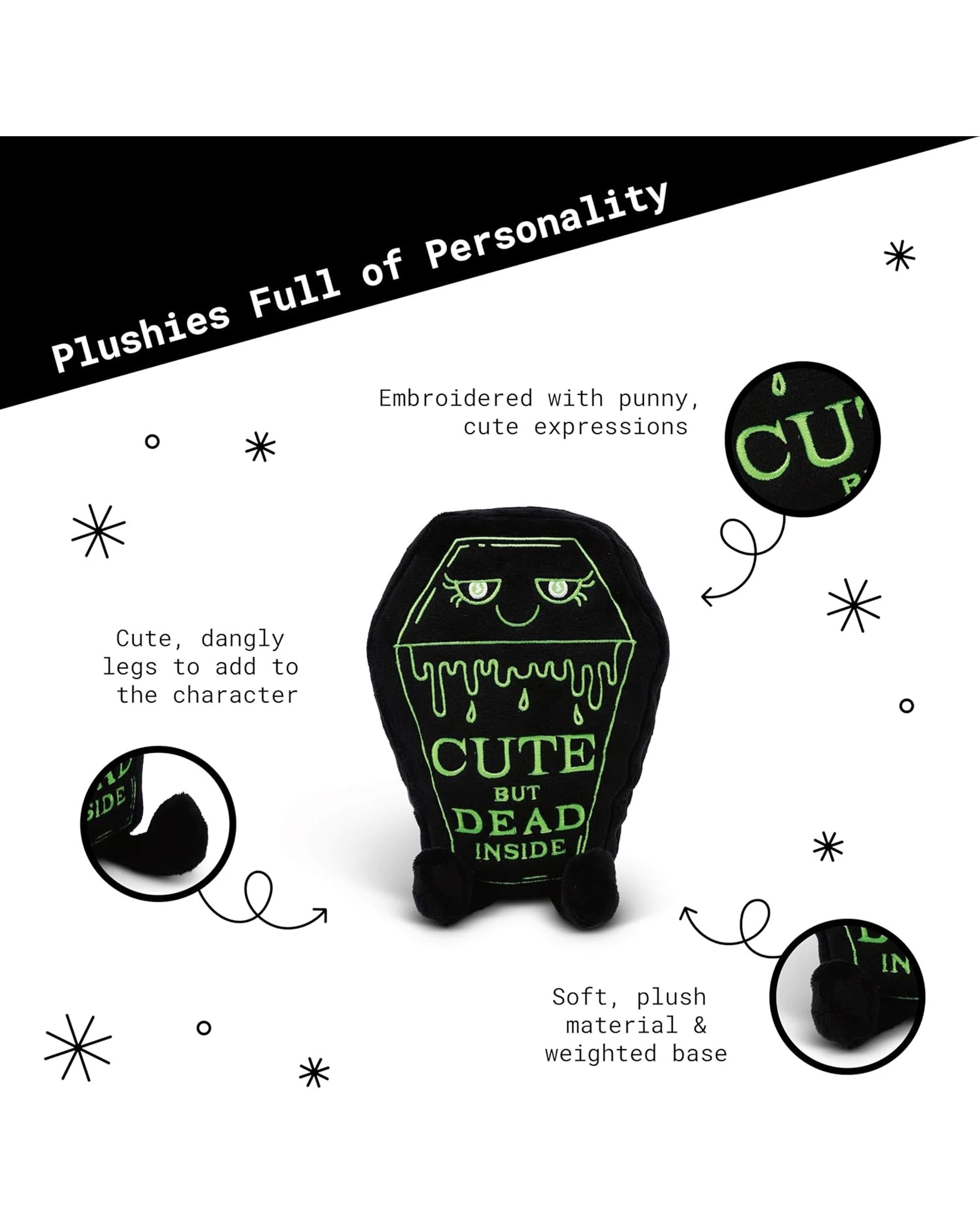5 Punchkins Cute But Dead Inside Coffin Plush, 5 of 5