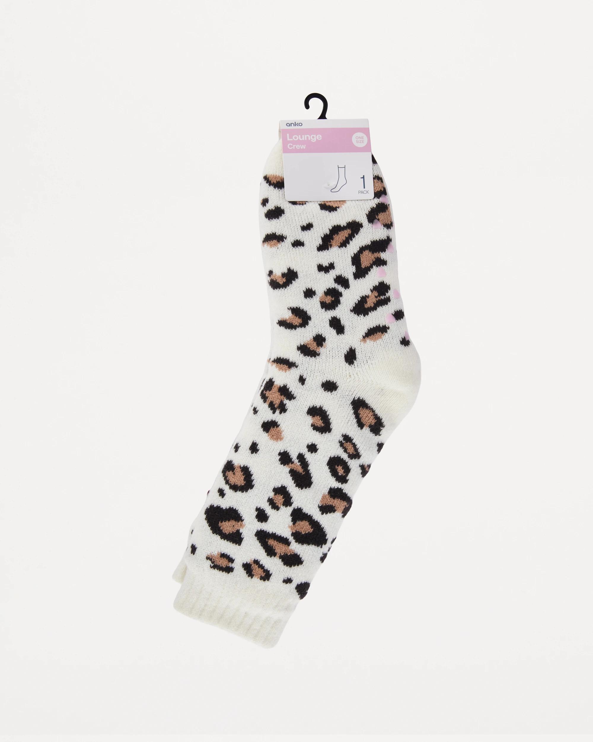 3 Sherpa Lounge Socks Leopard, 3 of 3