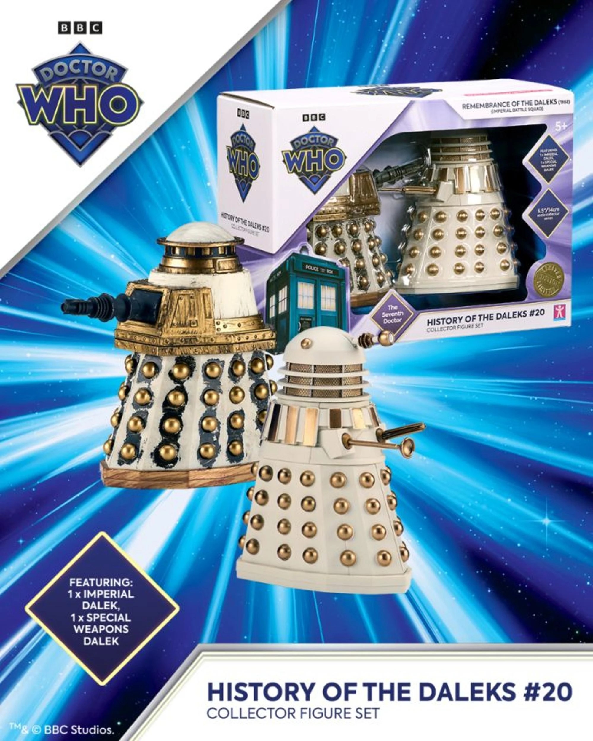 3 Doctor Who History of the Daleks #20 Collector Figure Set, 3 of 3