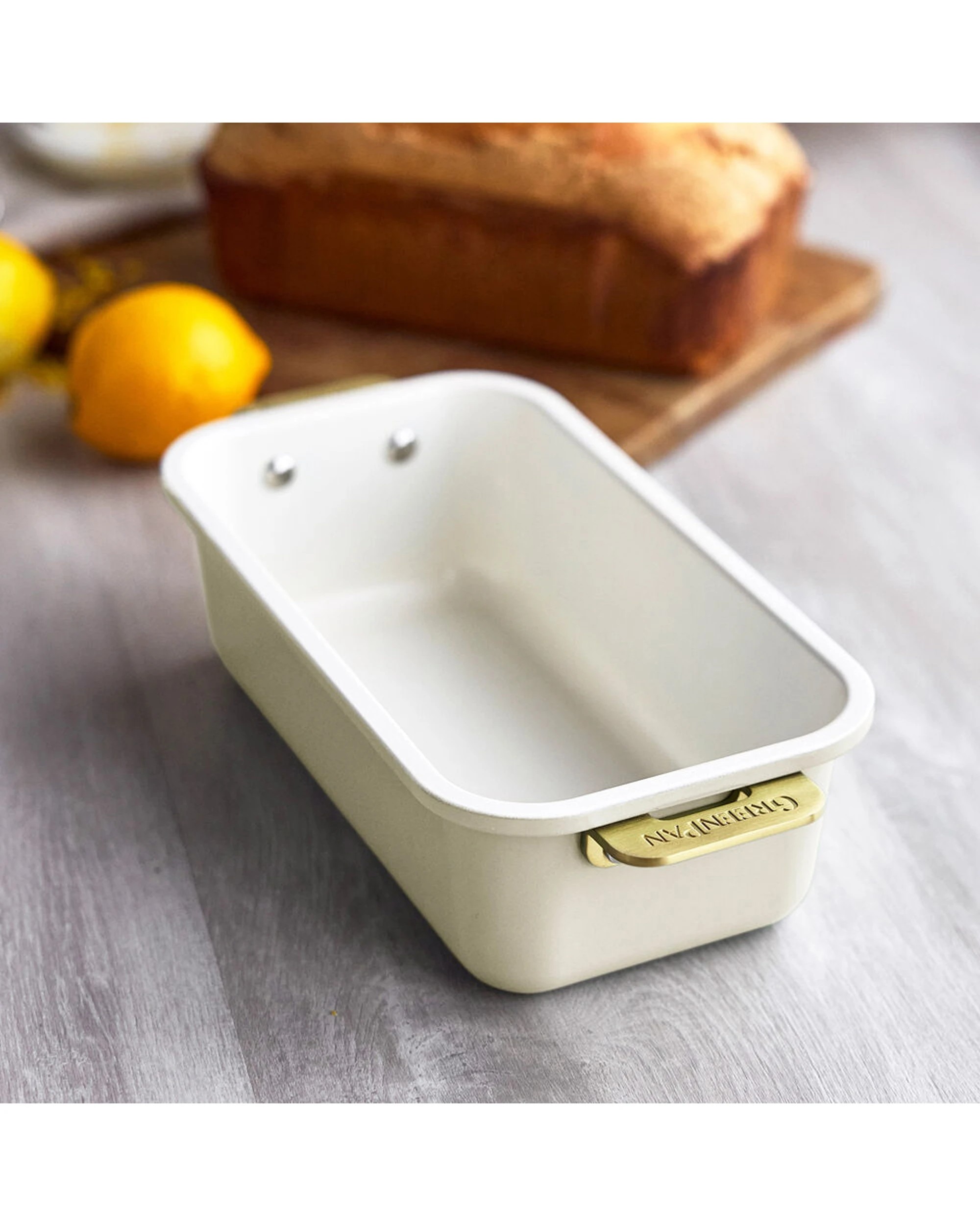 2 Greenpan Reserve Rectangular Loaf Baking Pan Ceramic Non-Stick Cream, 2 of 7