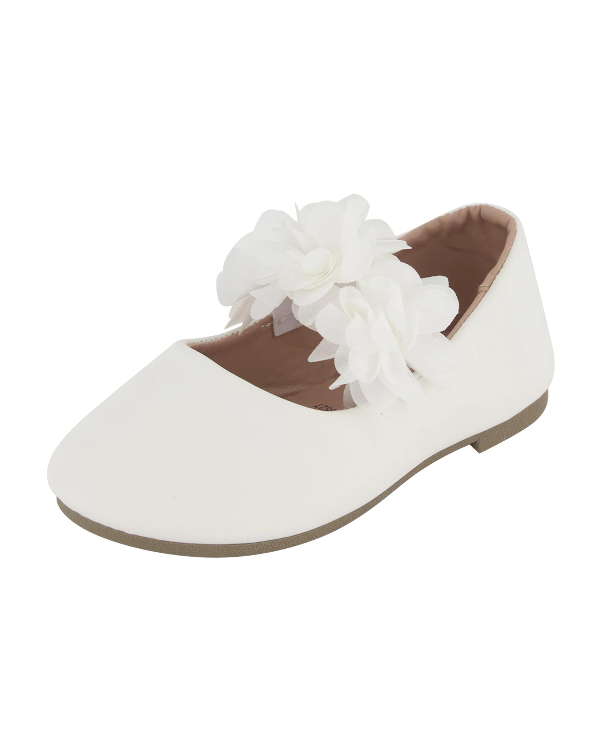 3 Junior Floral Flats White, 3 of 5