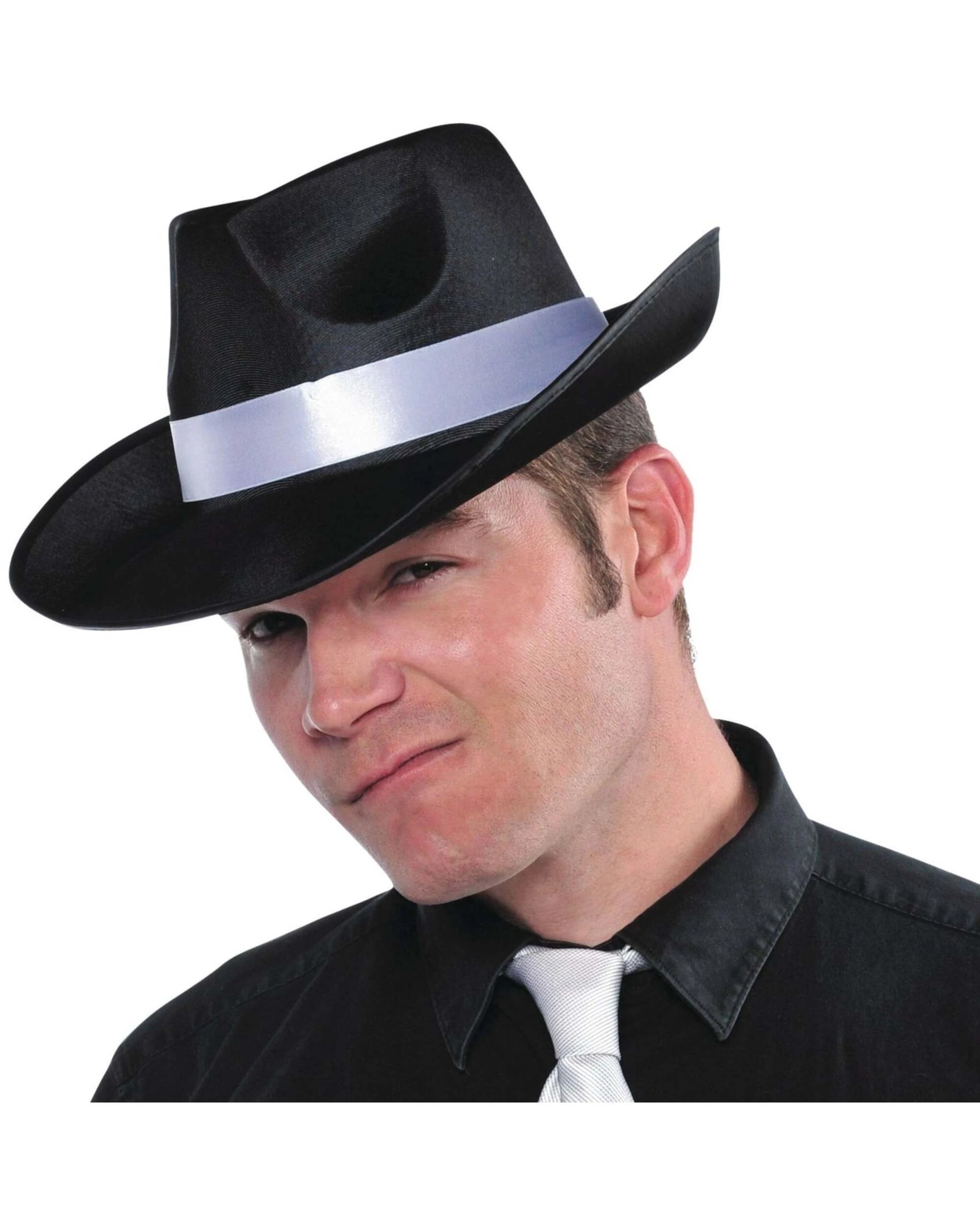 4 Amscan Inc. Roaring 20's Gangster Adult Hat with White Band - One Size - Black, 4 of 4