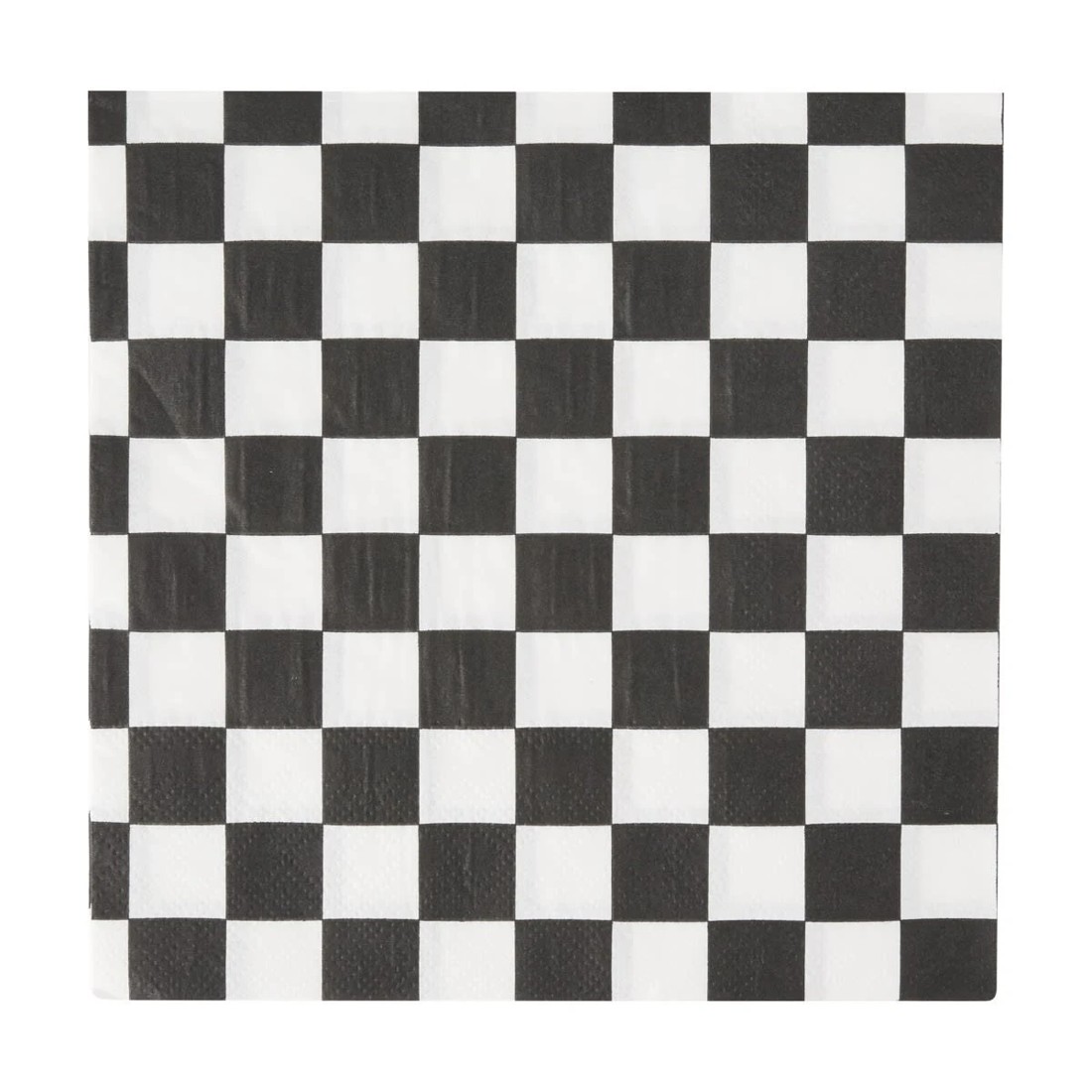 1 20 Piece Black and White Checkered Paper Napkins, 1 of 4