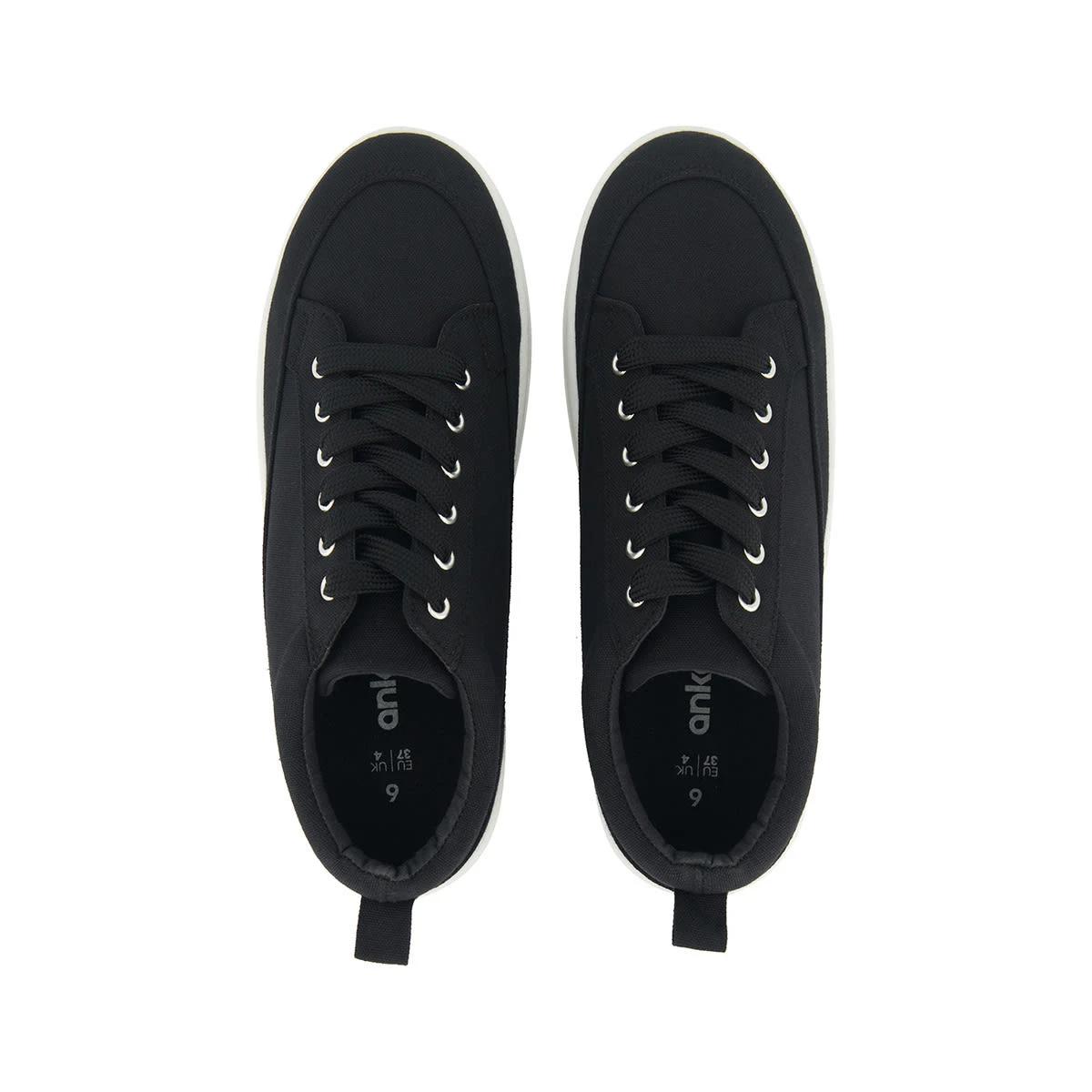 2 Canvas Flatform Sneakers Black, 2 of 5