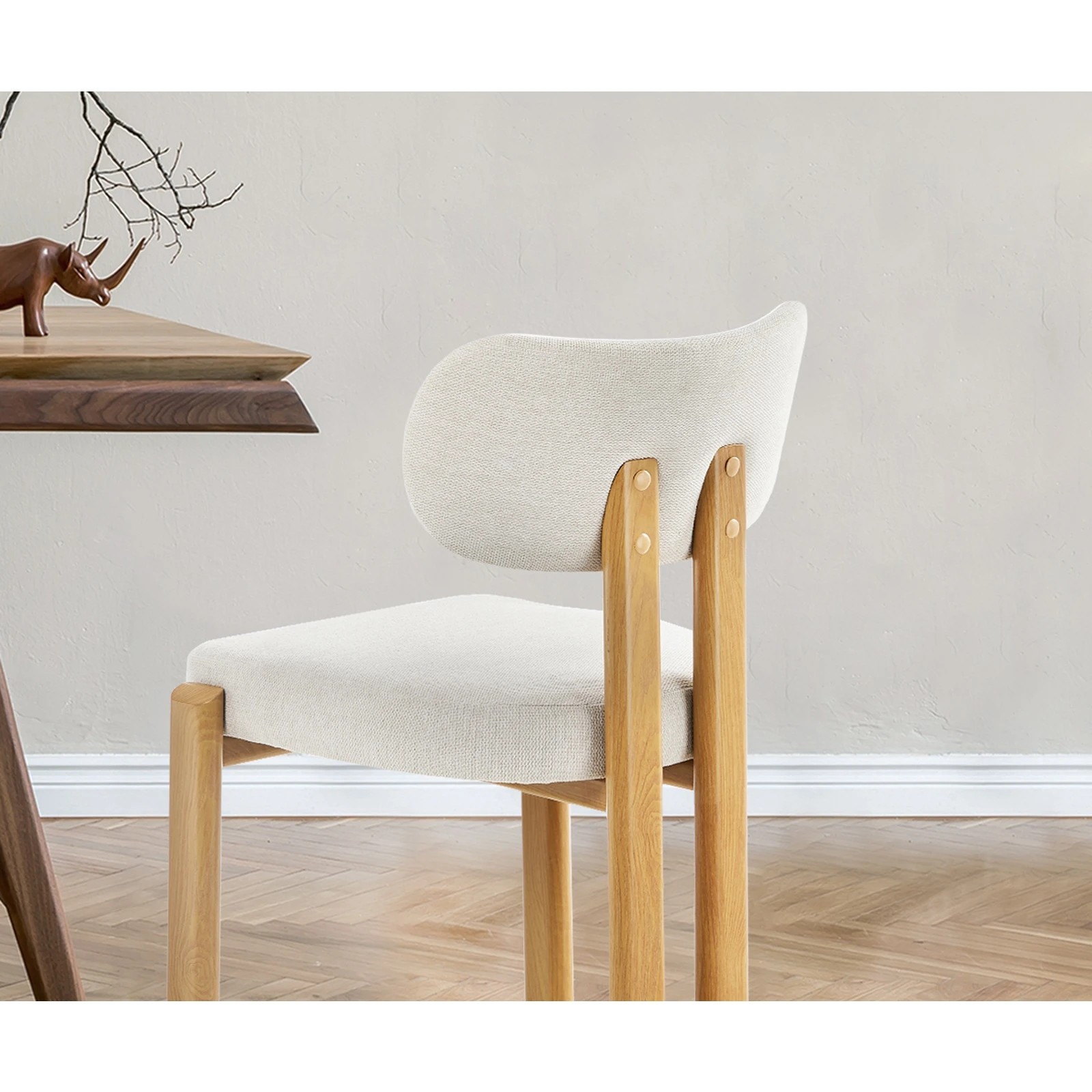 5 Oikiture Set of 2 Dining Chairs Linen Fabric Kitchen Chair Padded Seat - Multi - Multi, 5 of 9