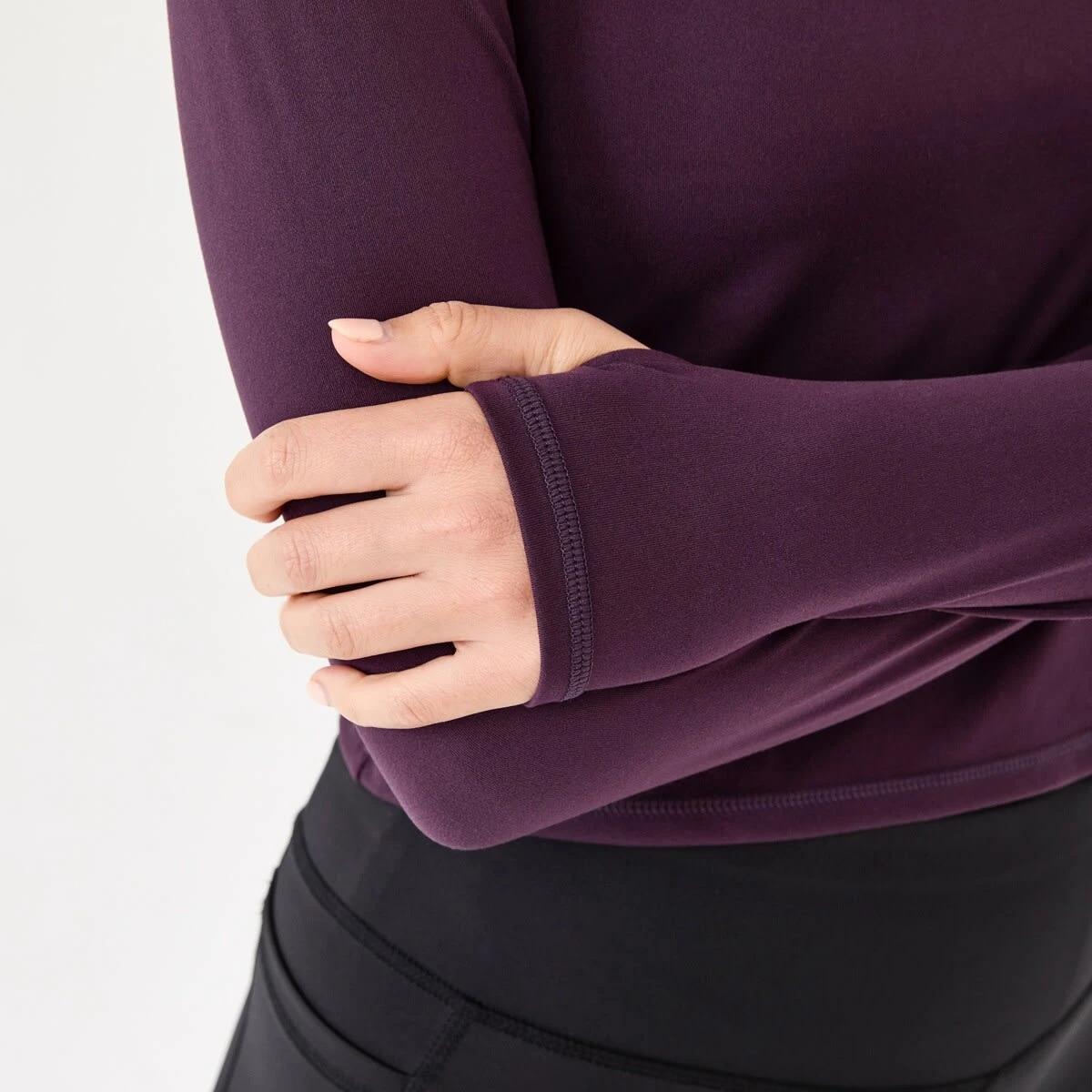 5 Active Womens Long Sleeve Ultrasoft Top Pur Raisin, 5 of 6