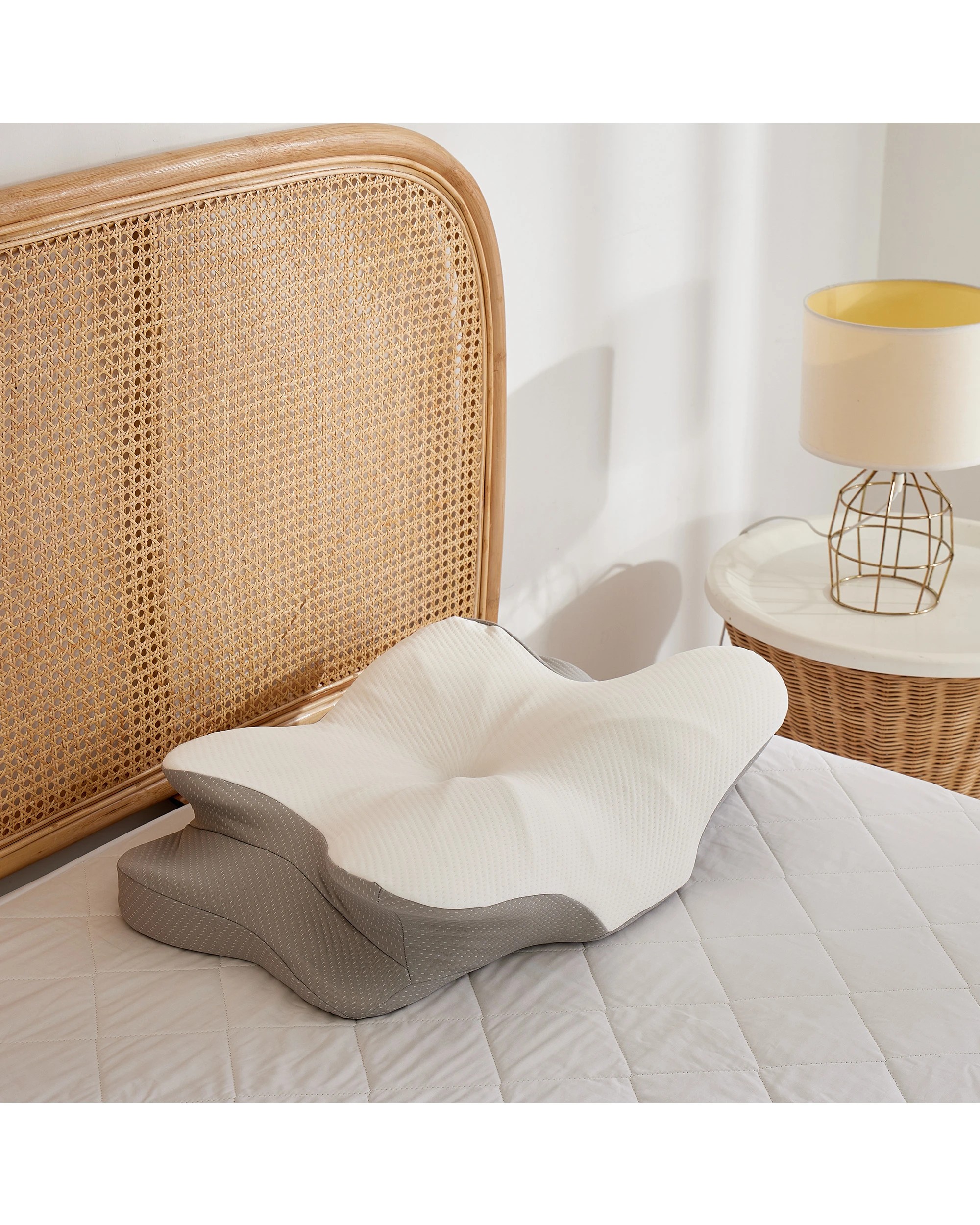 2 Dreamaker Multifunctional Cervical Memory Foam Neck Pillow - White, 2 of 8