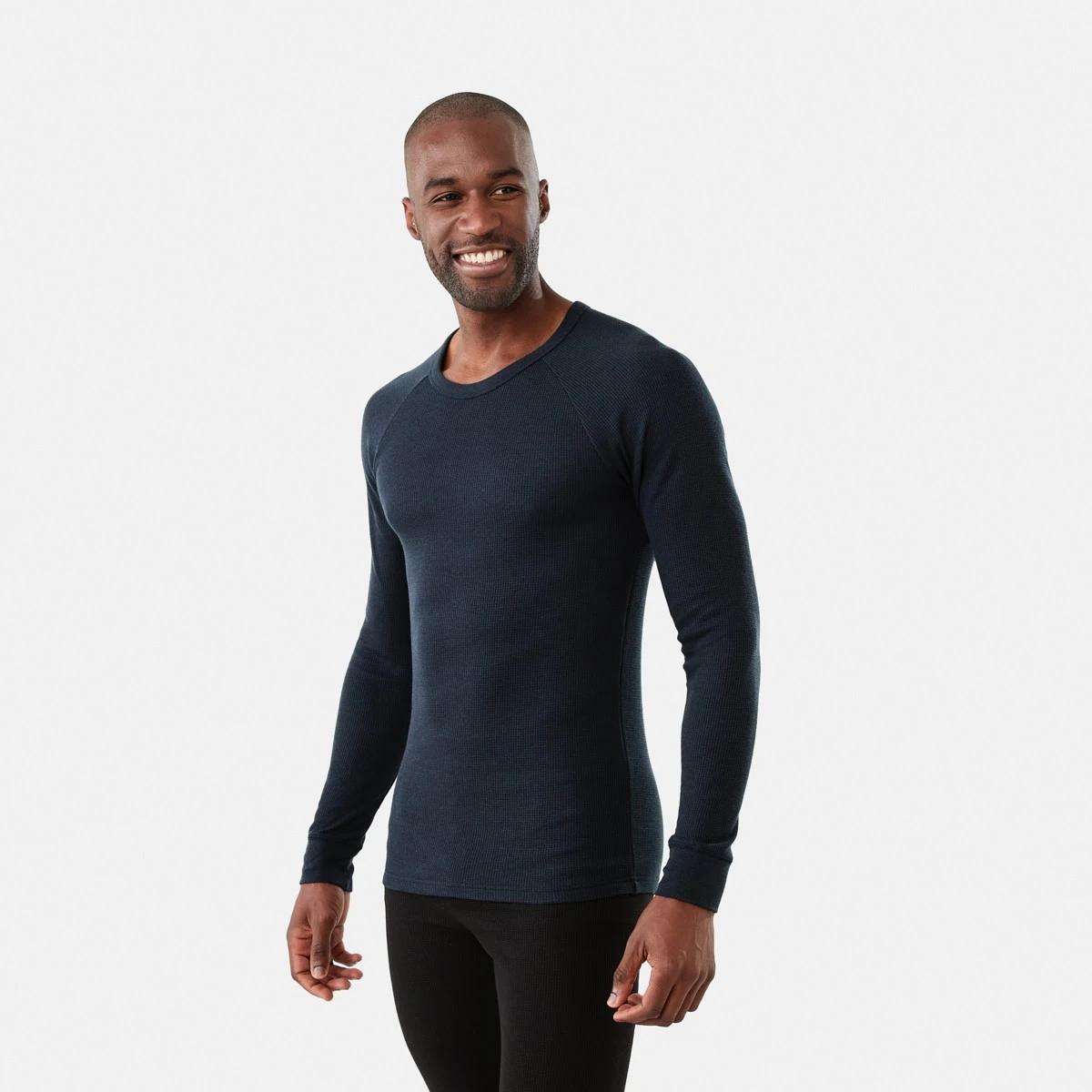 2 Long Sleeve Mini Waffle Thermal Top Bluenights, 2 of 5