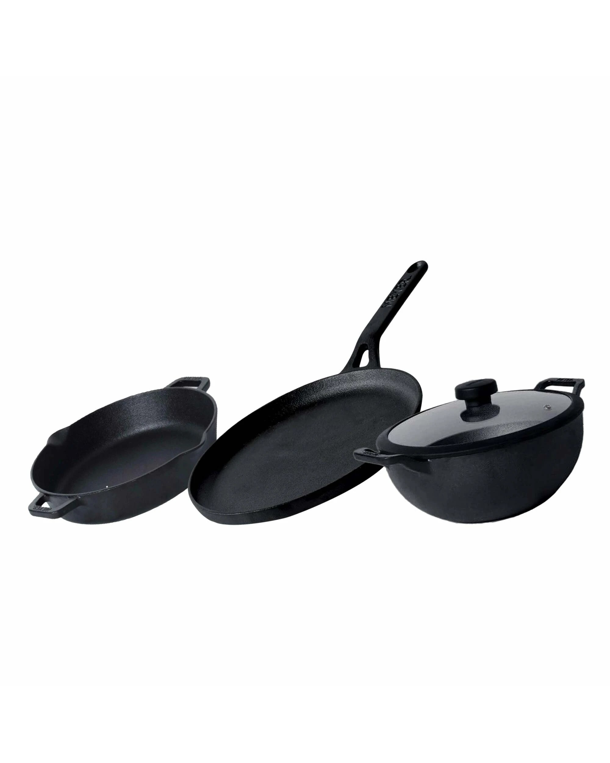 1 Meyer Pre-Seasoned Cast Iron Induction 3 Piece Complete Set - Black, 1 of 1