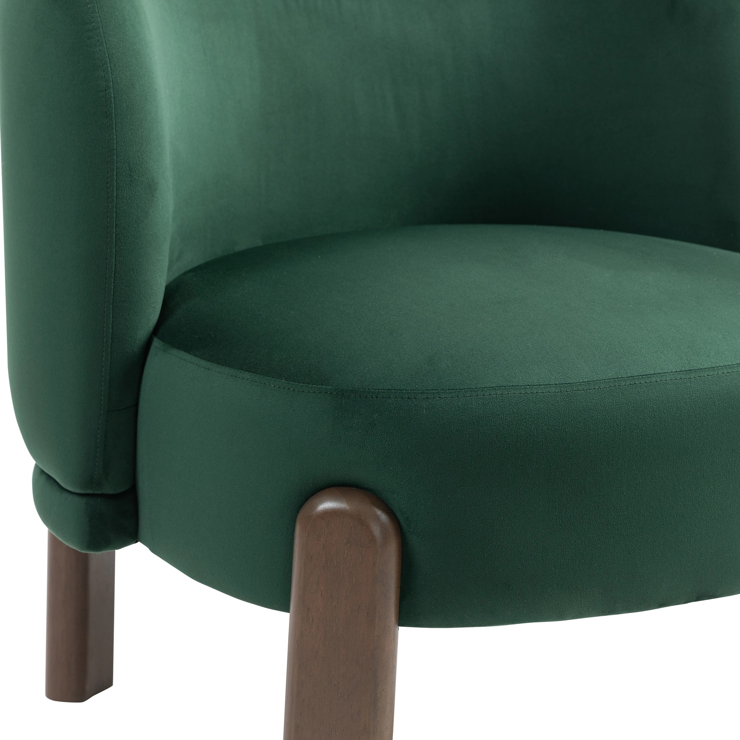9 IHOMDEC Velvet Accent Chair Wing Backrest and Round Seat - Green - Green, 9 of 10