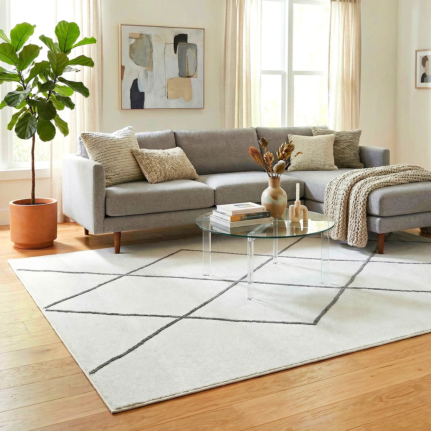 1 Common Ground Rugs Elysium Lola 230x160cm - Medium Floor Rug - Natural, 1 of 9