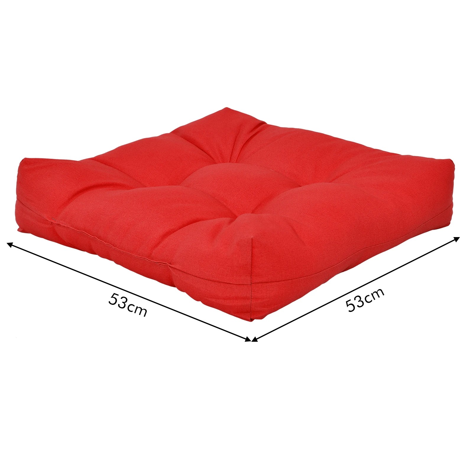 1 Costway 2x 53x53cm Patio Cushions Seat Cushions Garden Square Chair Cushion Indoor/Outdoor - Red, 1 of 3