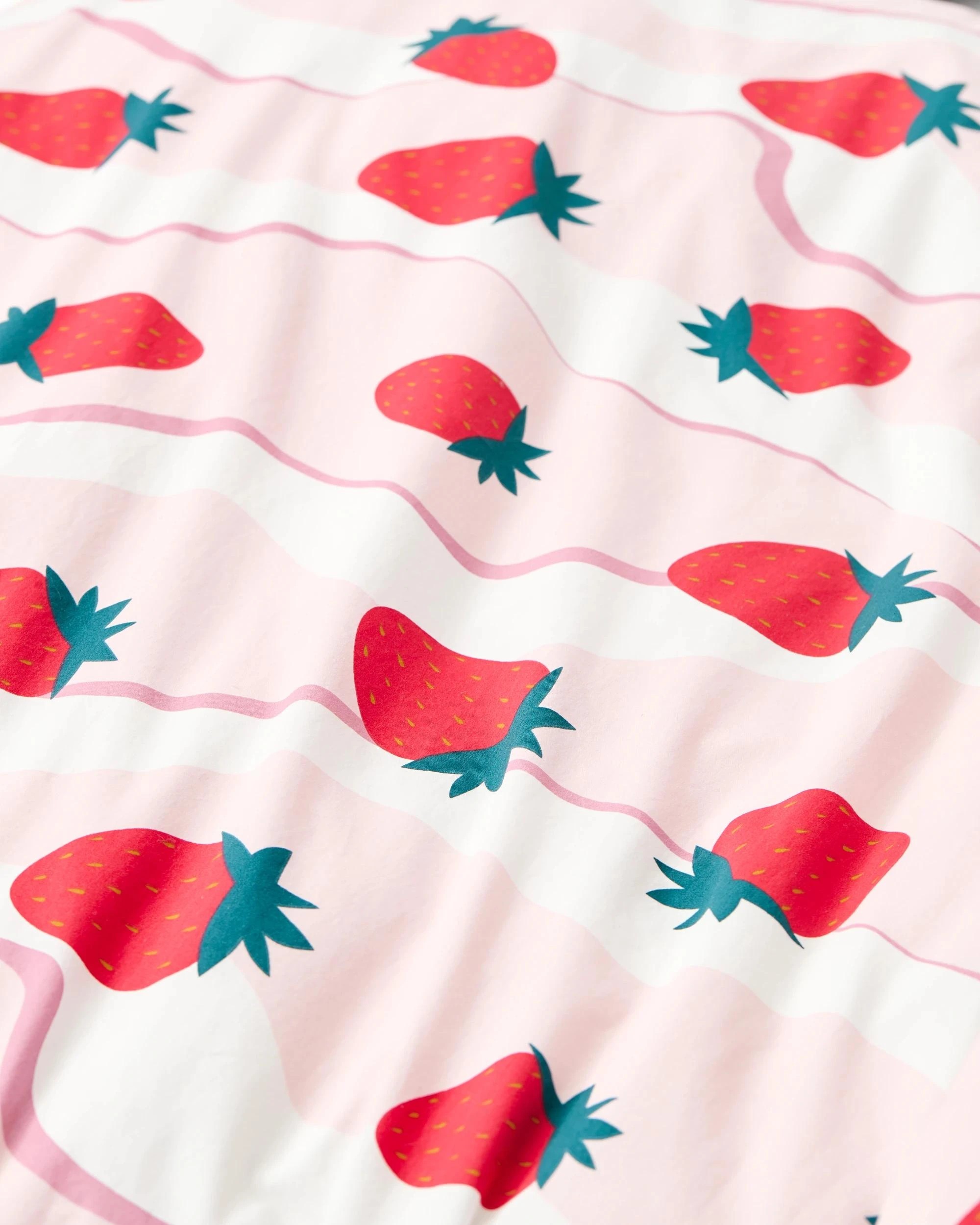 2 Target Strawberry Textured Australian Cotton Kids Quilt Cover Set - Queen Bed - Pink, 2 of 8