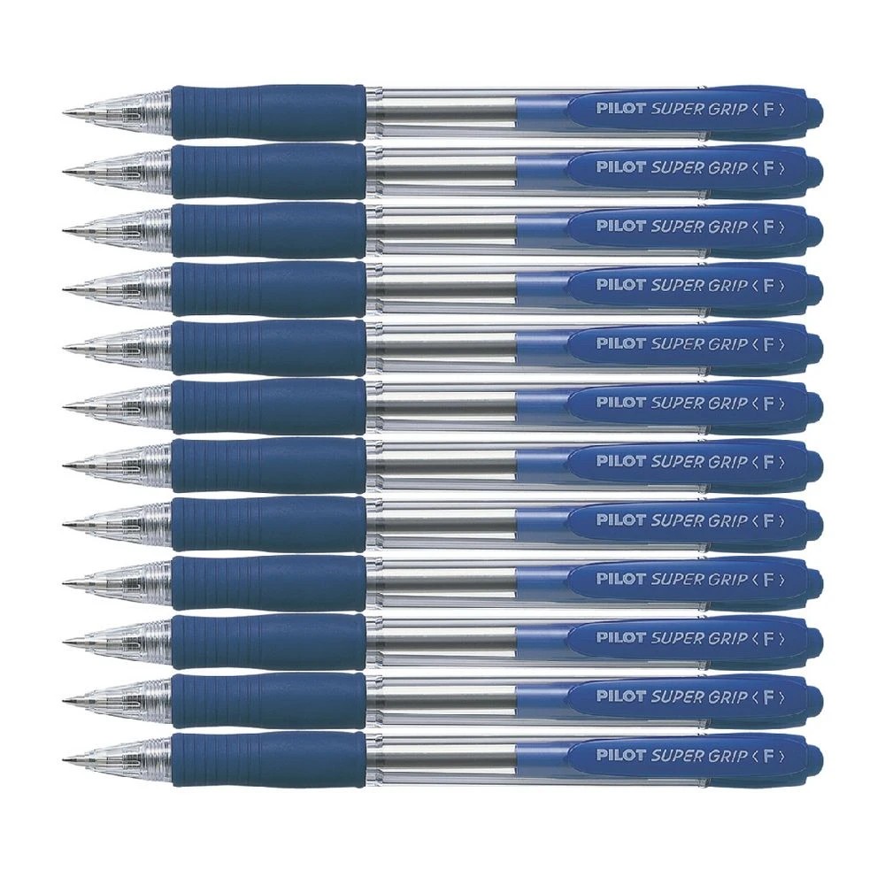 2 PILOT SuperGrip Retractable Ballpoint Fine 0.7mm Blue 12 Pk, 2 of 2
