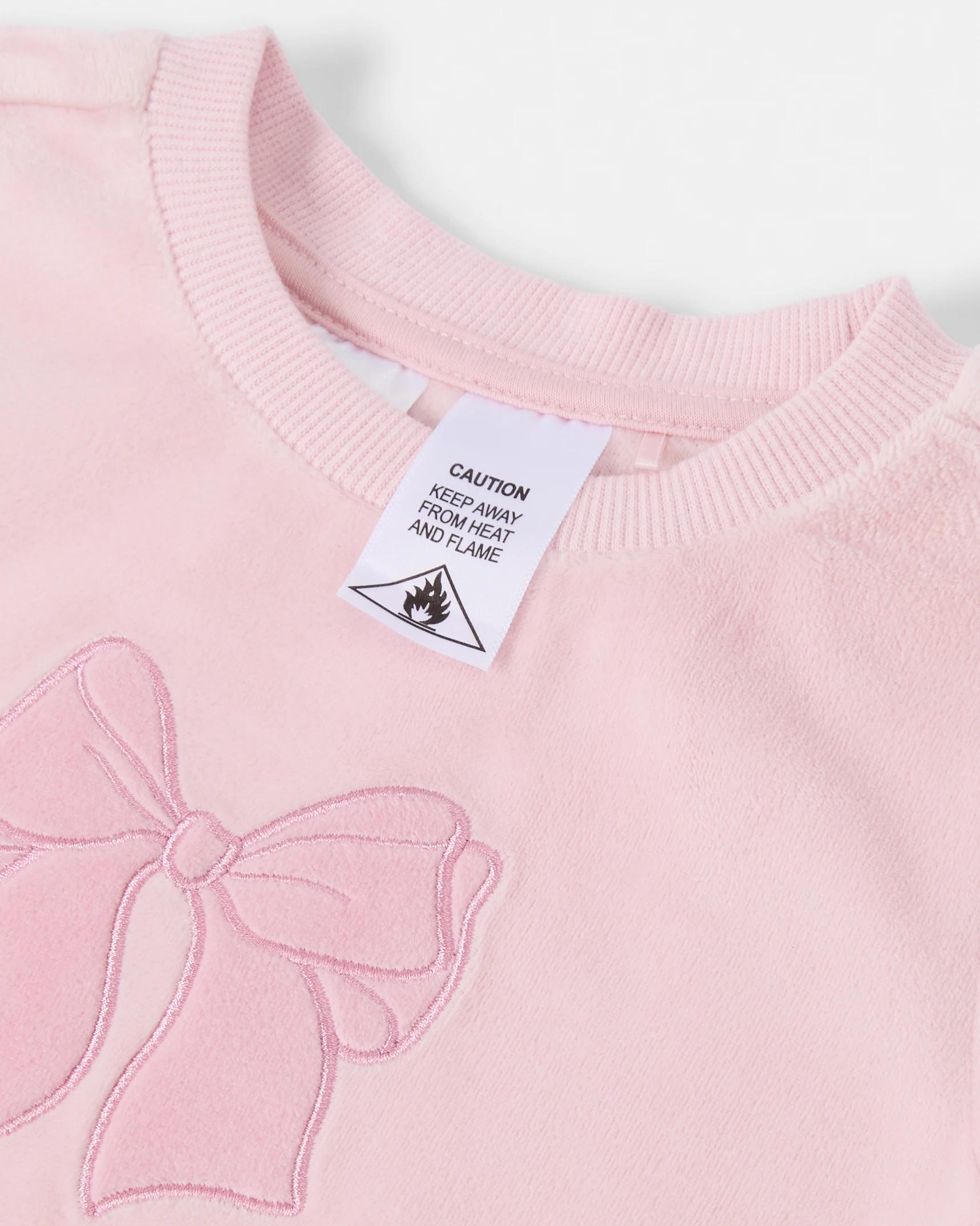 6 Twosie Fleece Pyjama Set Pnk Bows, 6 of 7