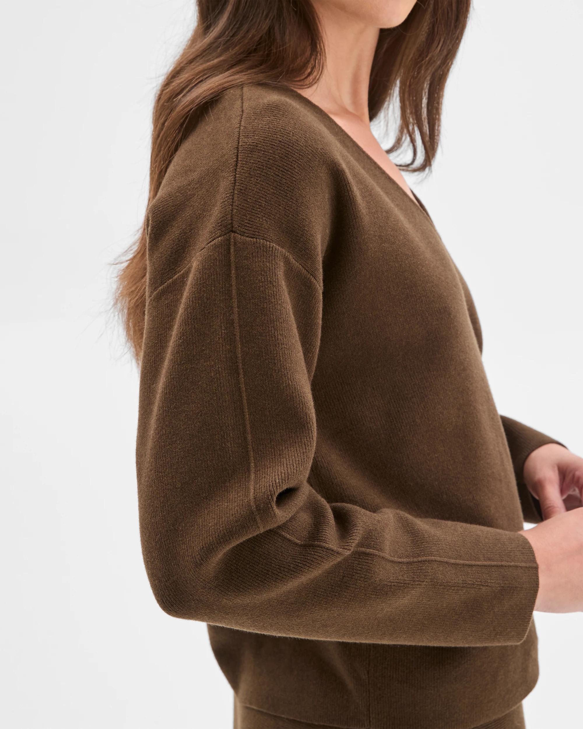 6 Target Petites Petites Australian Cotton Blend Polished V-Neck Jumper OLIVE, 6 of 9