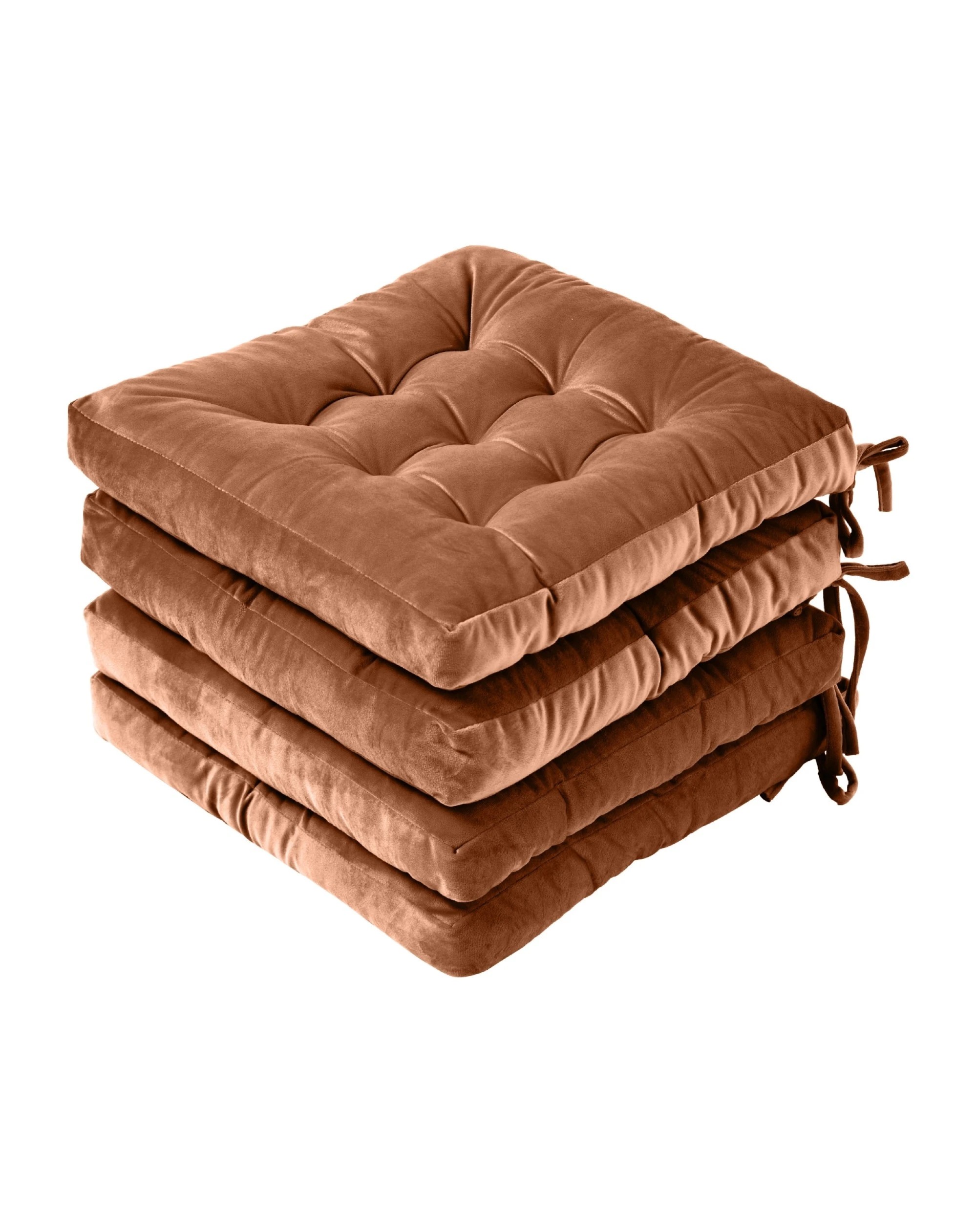 1 Cadence & Co. Vivienne Velvet Seat Cushion 4 Pack - Cinnamon, 1 of 7