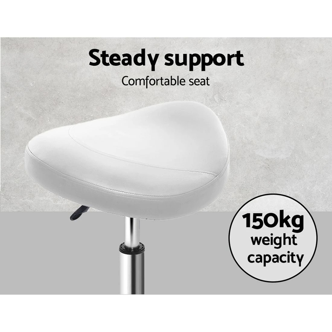 4 Artiss Salon Stool Saddle Swivel Chair
 - white, 4 of 4