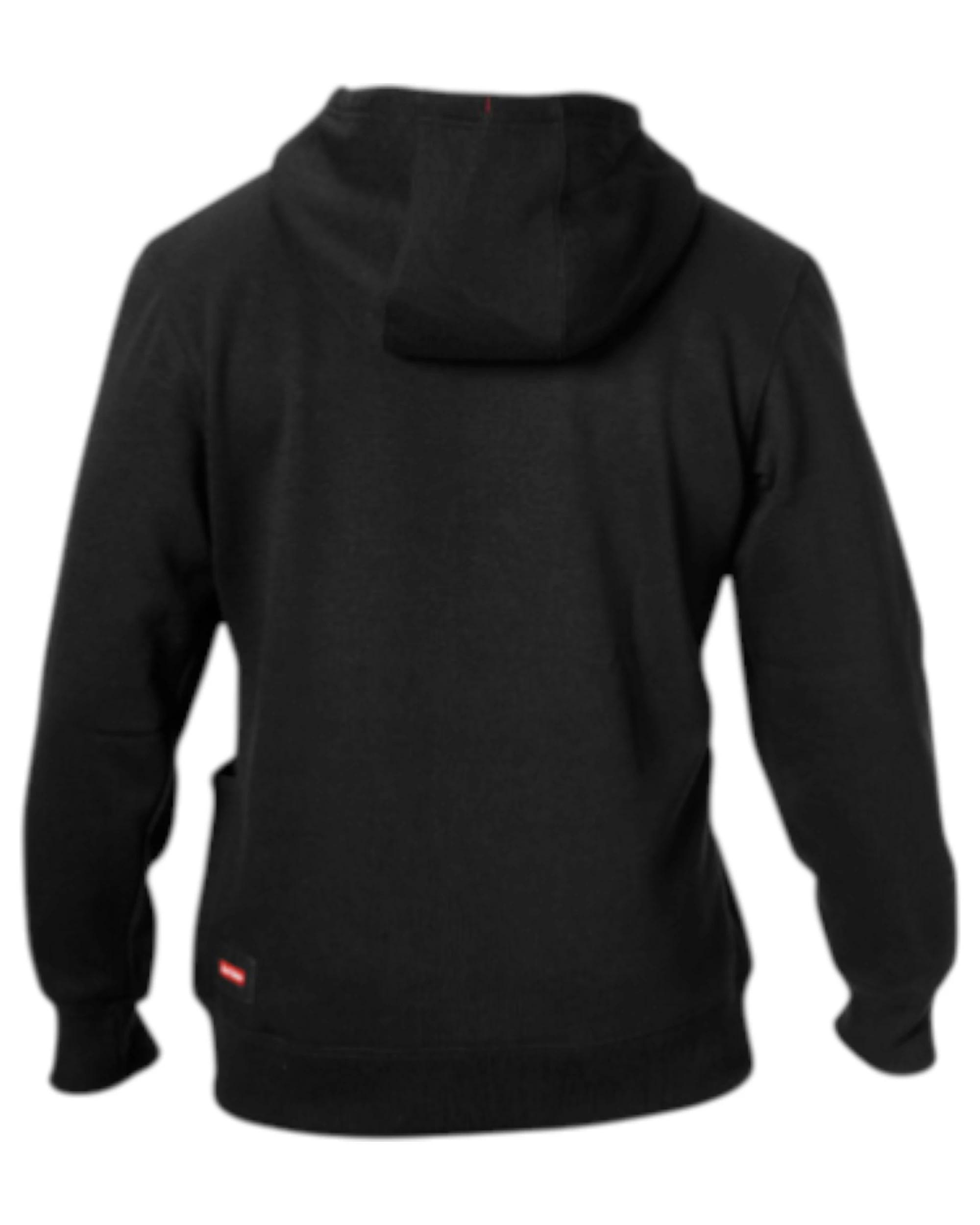 7 Hard Yakka Mens Brushed Fleece Hoodie Jumper Black BLACK, 7 of 7