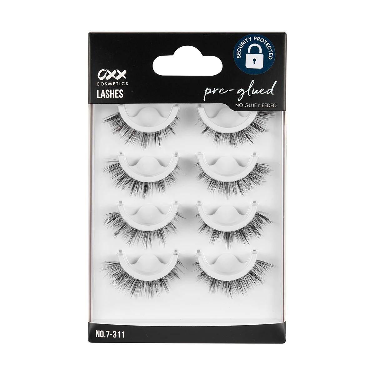 1 OXX Cosmetics 4 Pack Pre-glued Lashes - No. 7-311, 1 of 5