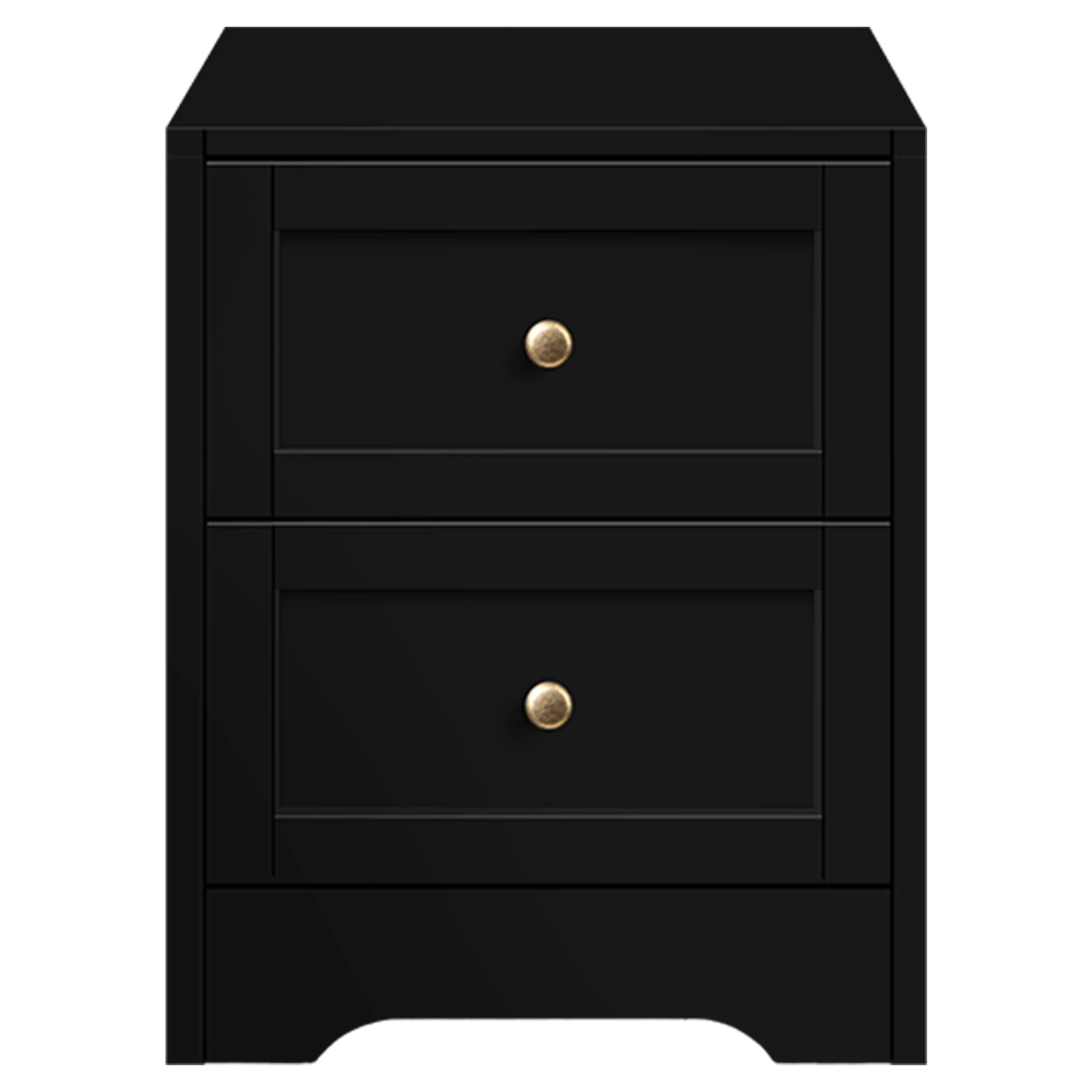 4 Alfordson Bedside Table Hamptons Nightstand Storage Side End Cabinet - Black, 4 of 10