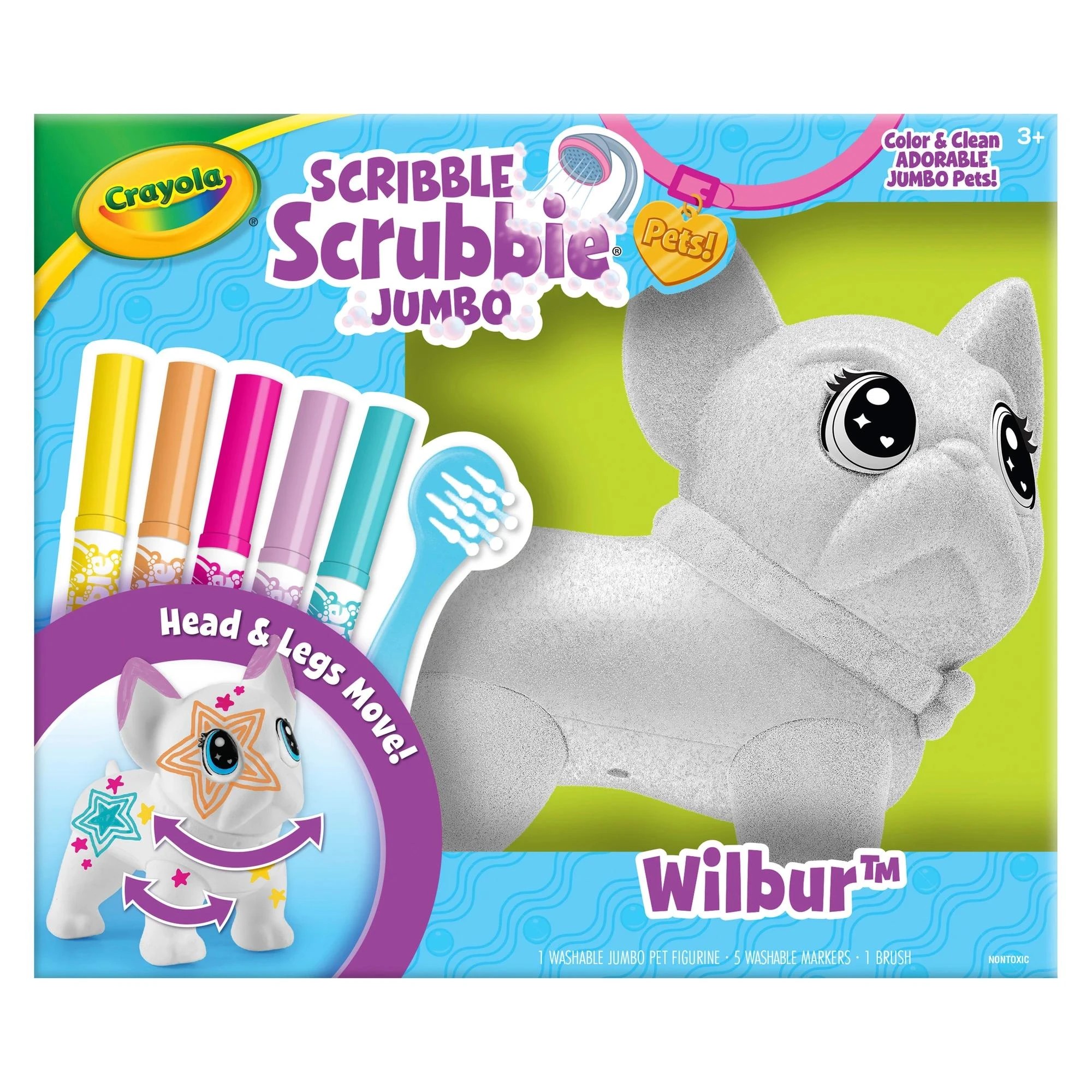 1 Crayola Scribble Scrubbie Jumbo Pet Wilbur - Blue, 1 of 3