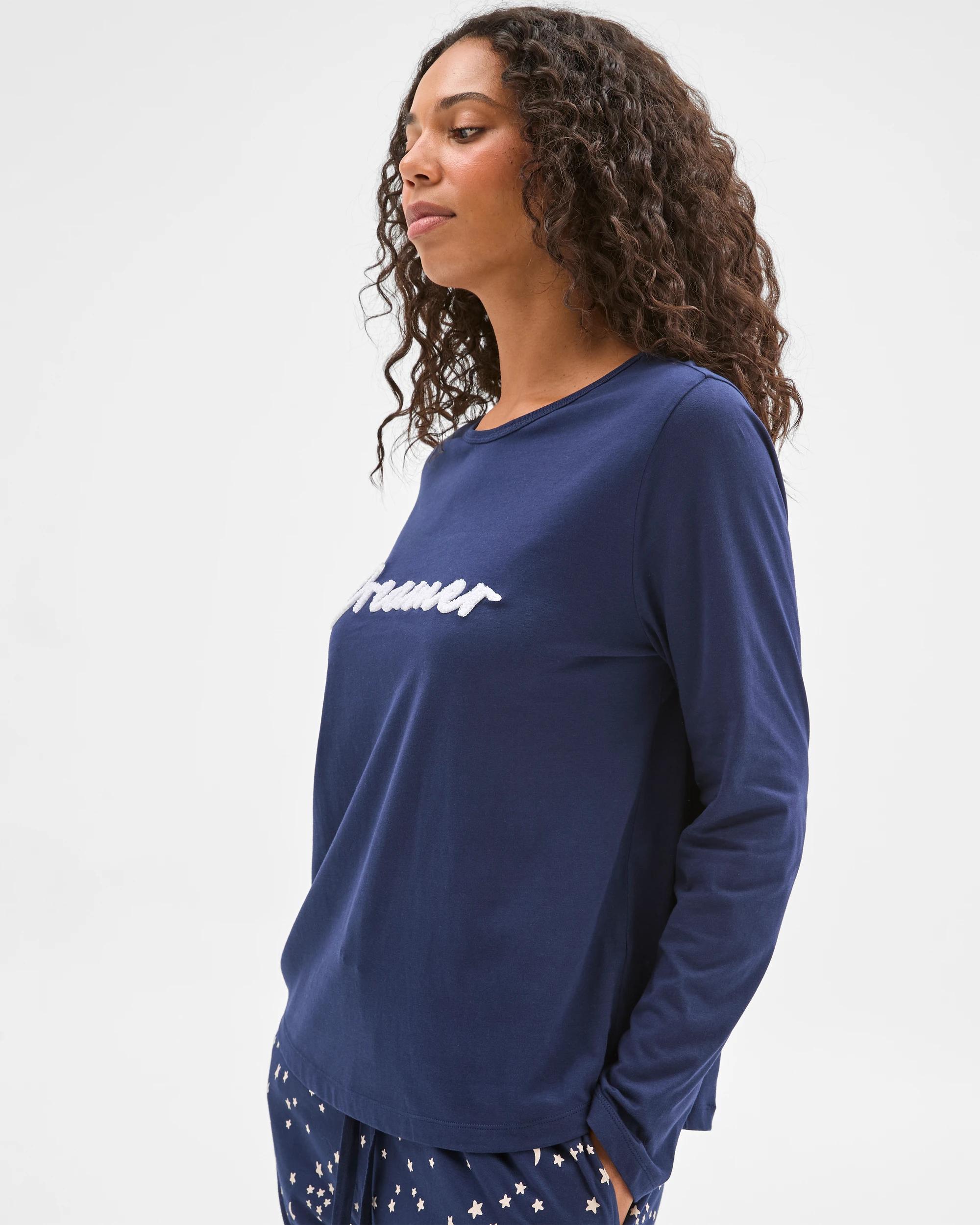 3 Target Woman Australian Cotton Long Sleeve Slogan Sleep T-Shirt CLOUDS, 3 of 6