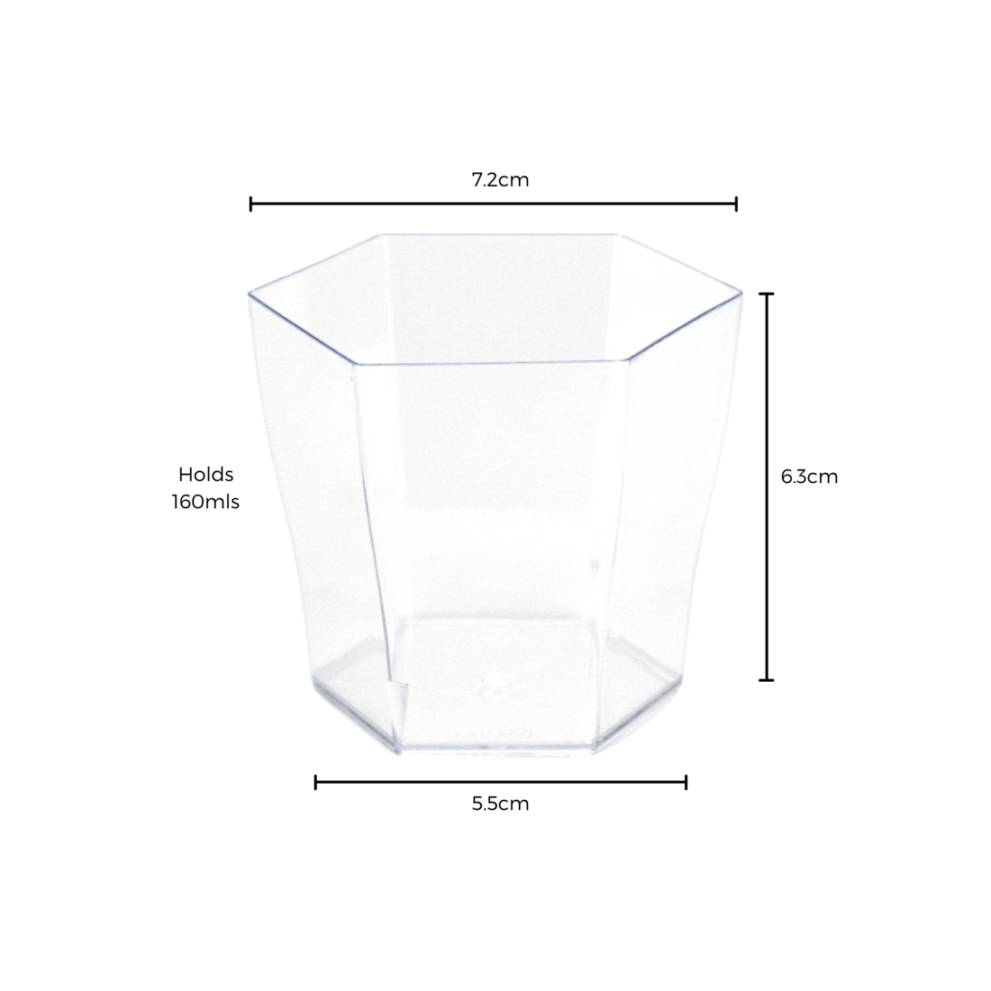3 Magicpro Mini Plastic Hexagon Dessert Cups 6.3cm Pack of 12, 3 of 3