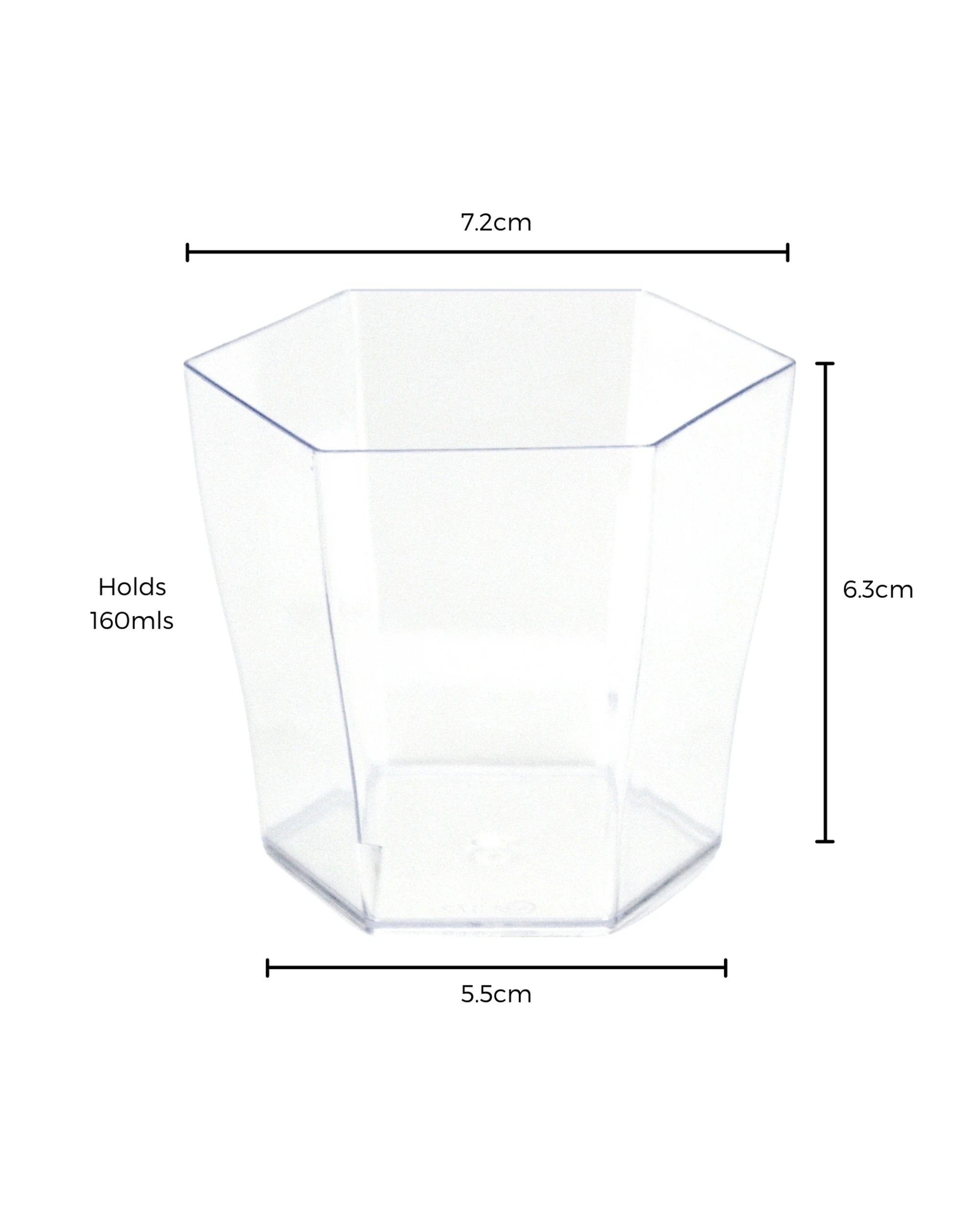 3 Mini Plastic Hexagon Dessert Cups 6.3cm Pack of 12, 3 of 3