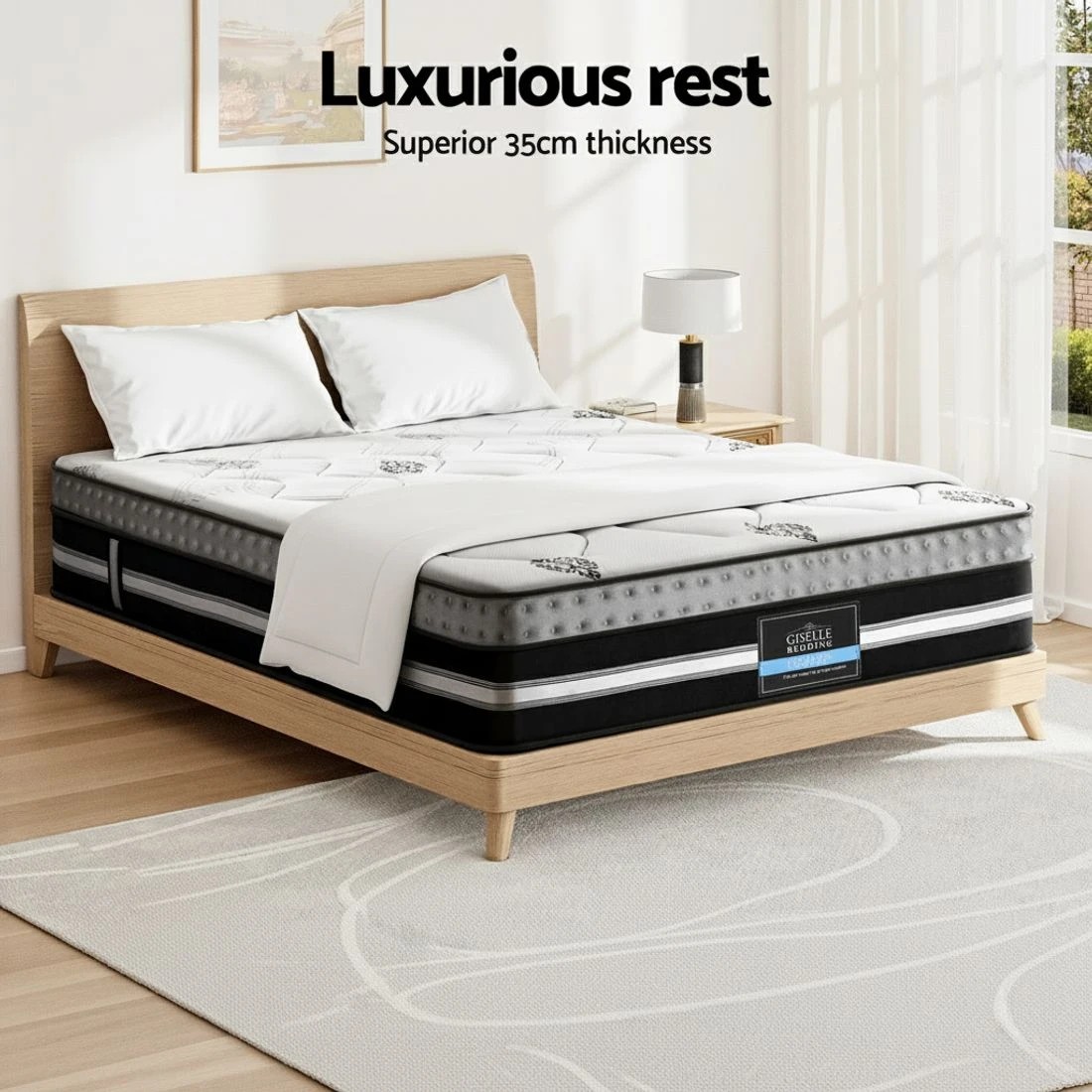 4 Giselle Bedding Double Mattress 35cm Bed in a Box Pocket Spring Gel Memory Foam - Double Bed - Multi, 4 of 10