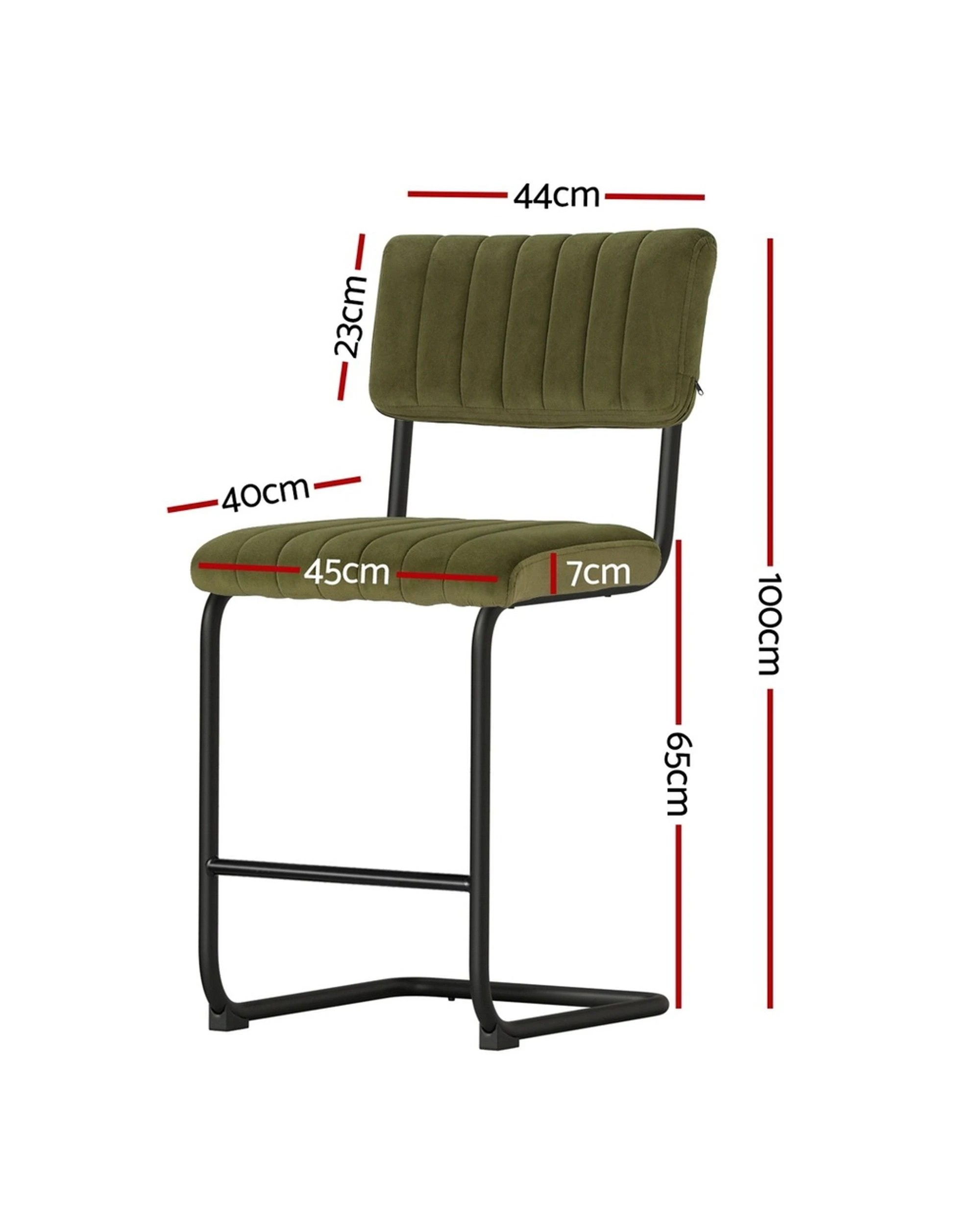 3 Artiss 4x Bar Stools Velvet Chairs
 - Green, 3 of 3