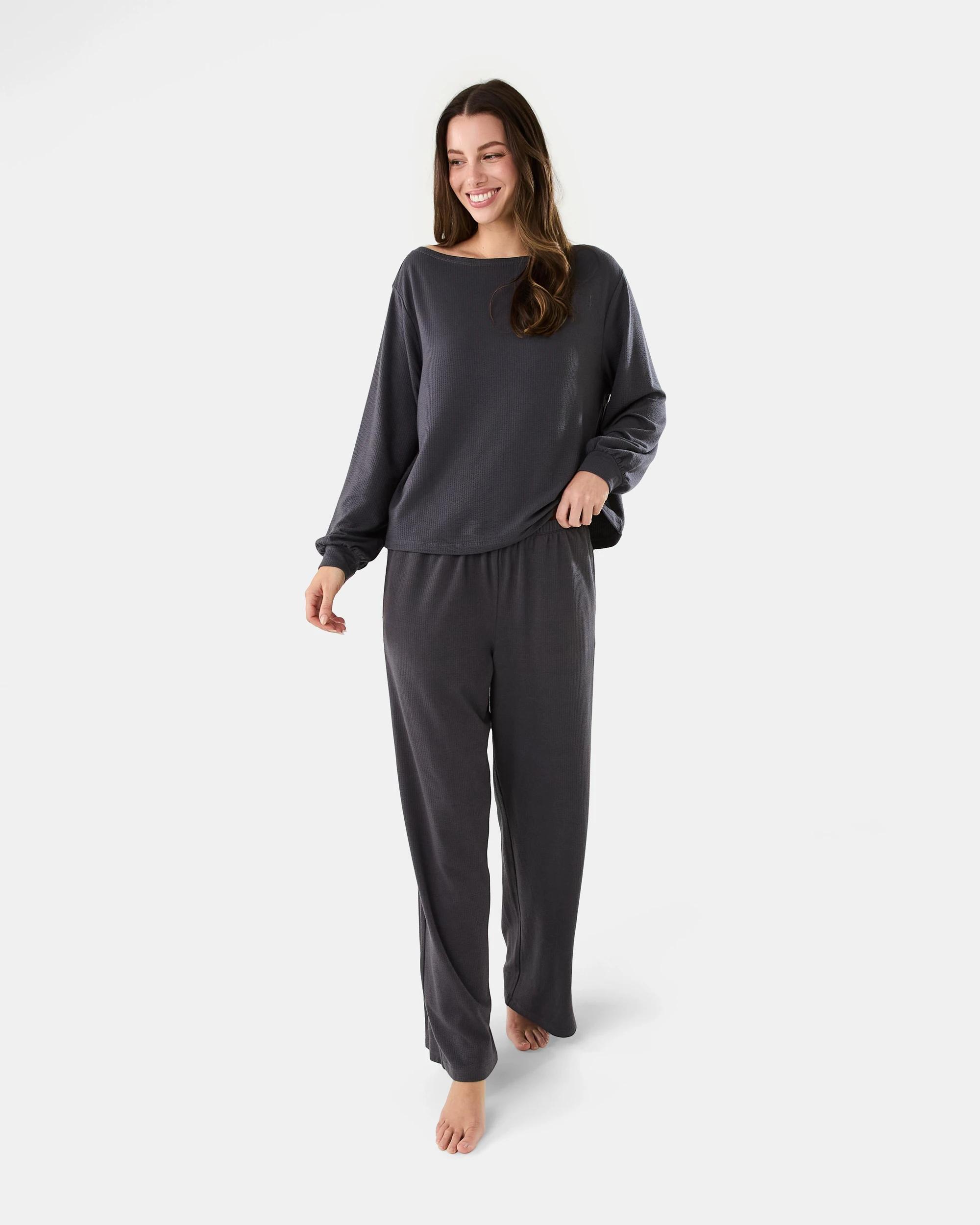 6 Seersucker Knit Lounge Pants Wshd Slate, 6 of 6