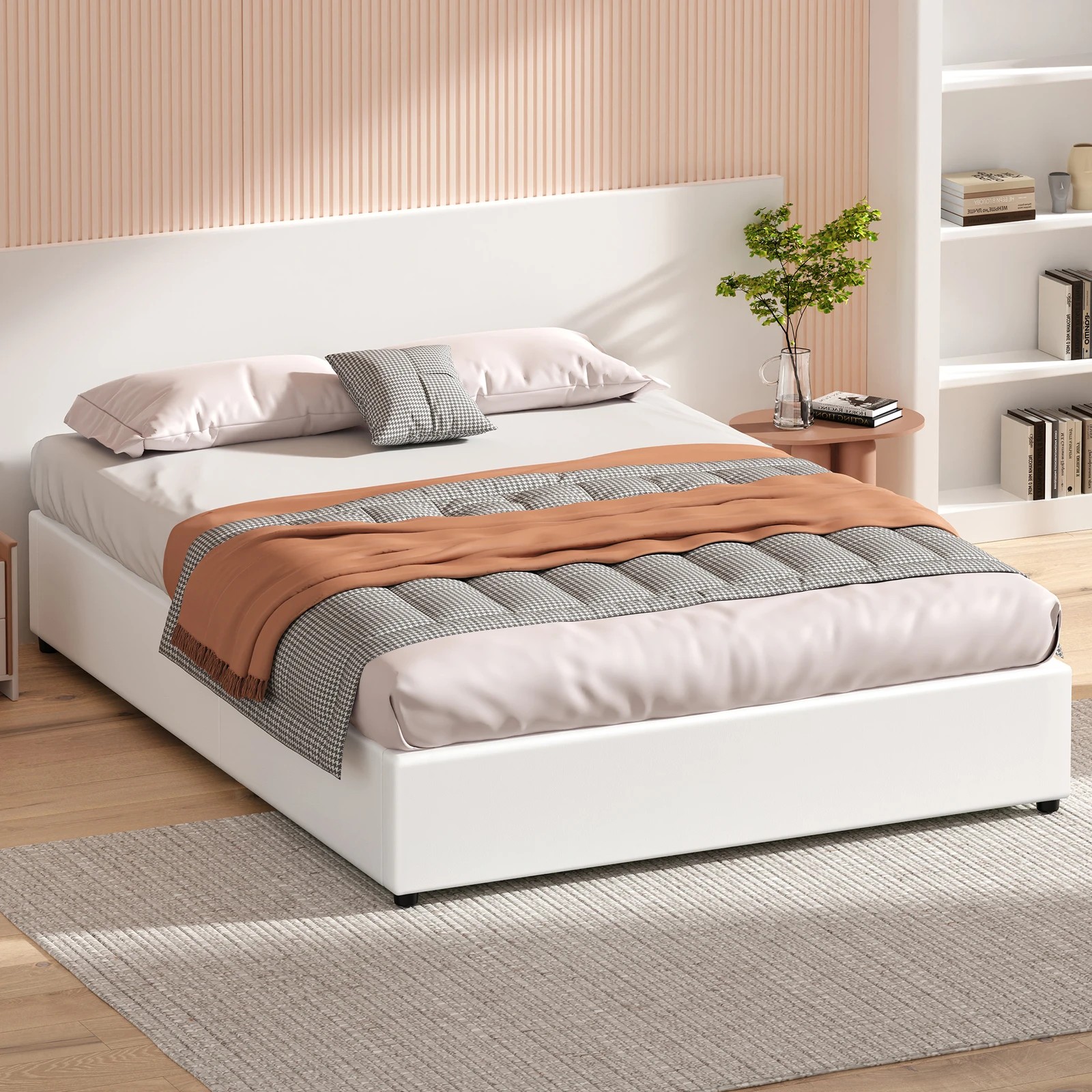 8 Alfordson Bed Frame King Size Gas Lift Storage Mattress Base Barlow - White, 8 of 10