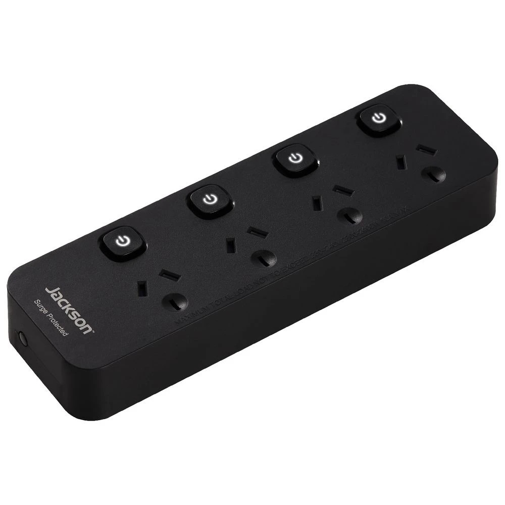 4 Jackson 4 Outlet Switched Powerboard Surge Protection Black, 4 of 7