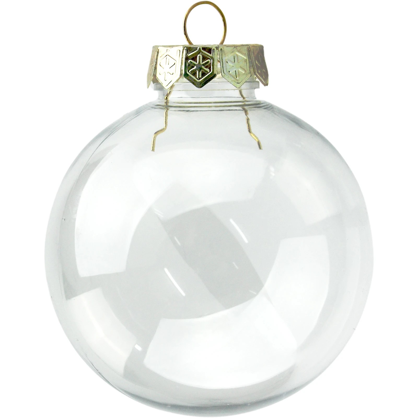 3 Party Maker Clear Plastic Fillable Bauble With Gold Cap 8cm, 3 of 4