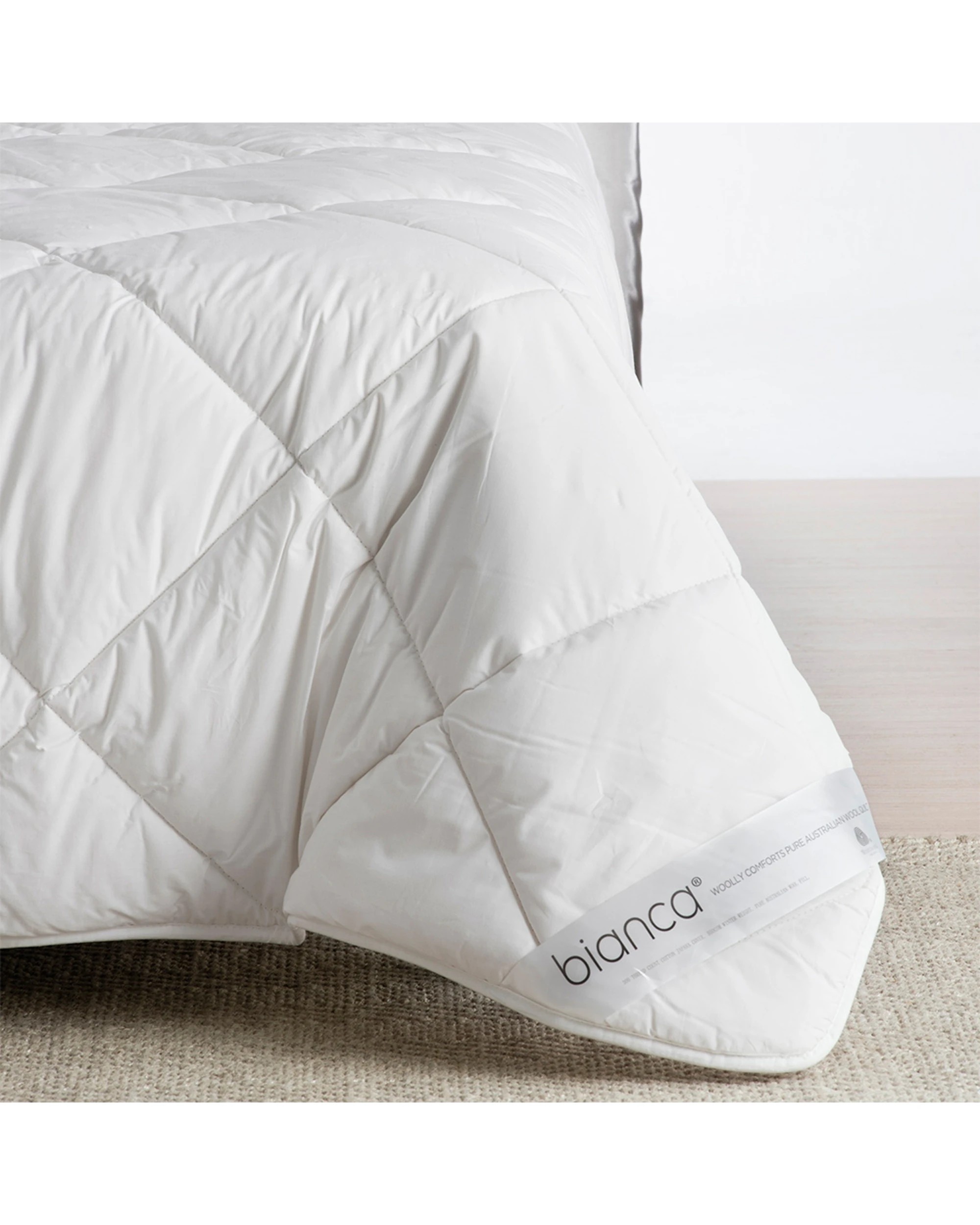 2 Bianca Woolly Comforts Australian Wool Quilt 550gsm Cotton Japra Double - White, 2 of 2